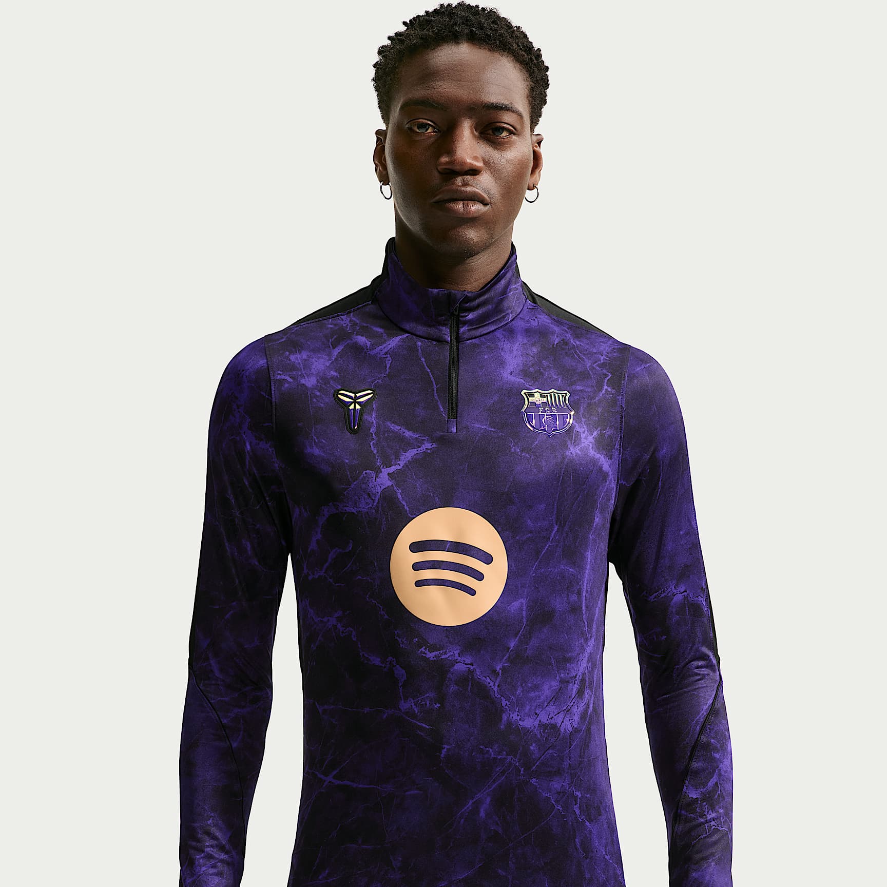 F.C. Barcelona Strike Away Men's Kobe Dri-FIT Football Knit Pre-Match Drill Top