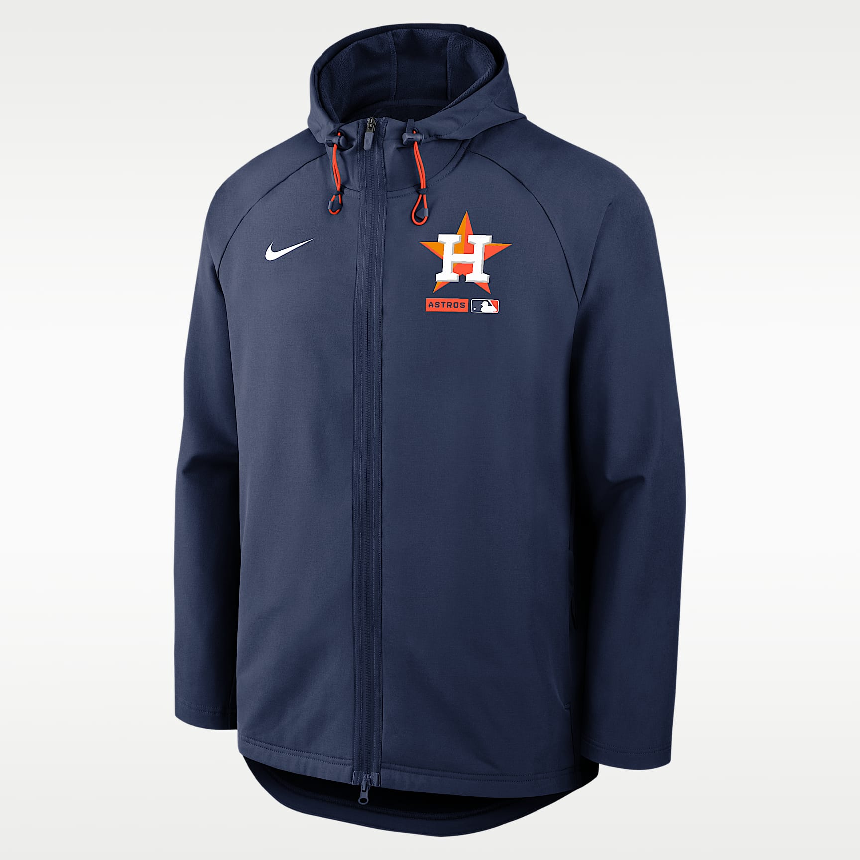 Chamarra Nike Therma-FIT de la MLB con gorro y cierre completo para hombre de Houston Astros Authentic Collection
