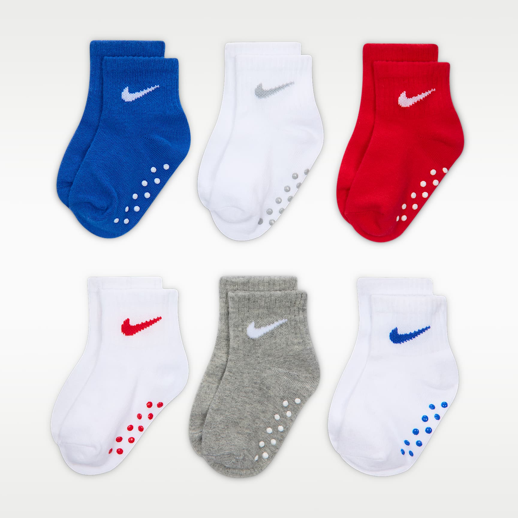 Nike Baby (12-24) Pop Colour Ankle Gripper Socks (6 Pairs)