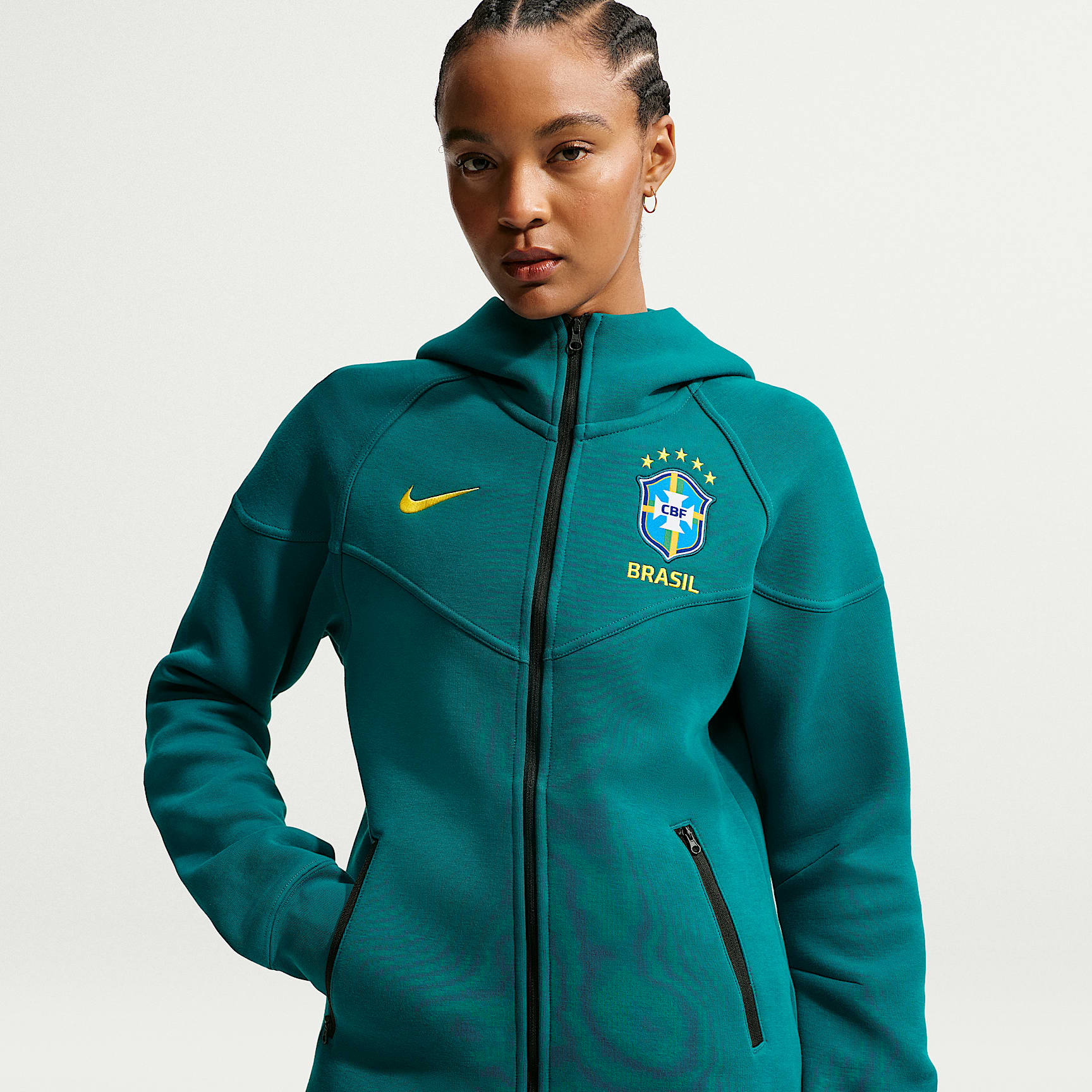 Brazil Tech Fleece Windrunner Women's Nike Soccer Full-Zip Hoodie