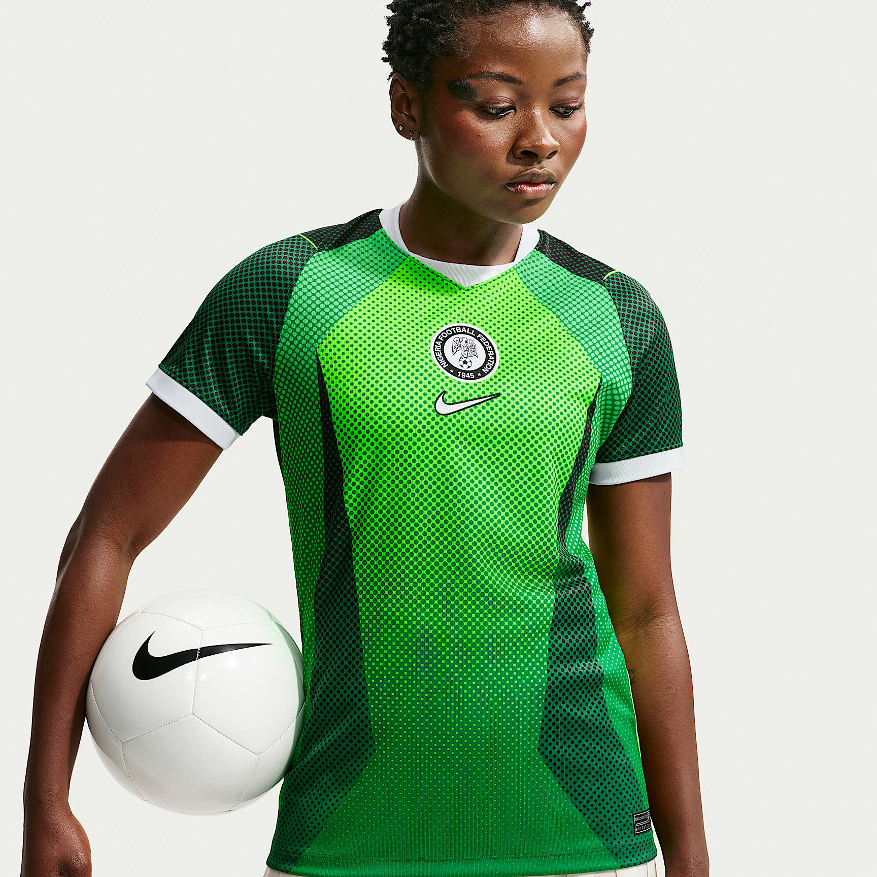 Nigeria 2026 Stadium Home Women's Nike Dri-FIT Football Short-Sleeve Jersey