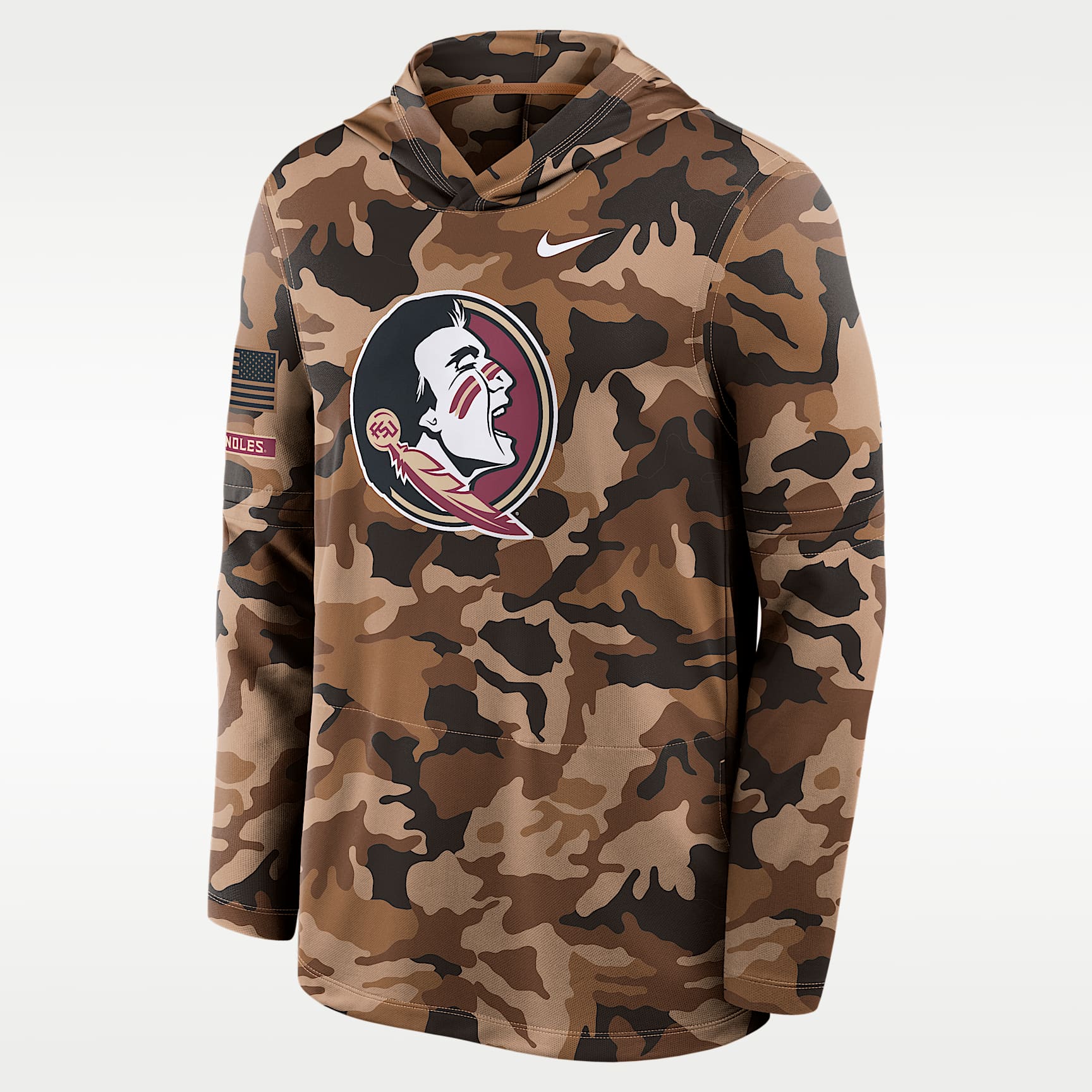 Florida State Military Appreciation Men's Nike Dri-FIT College Long-Sleeve Hooded Top