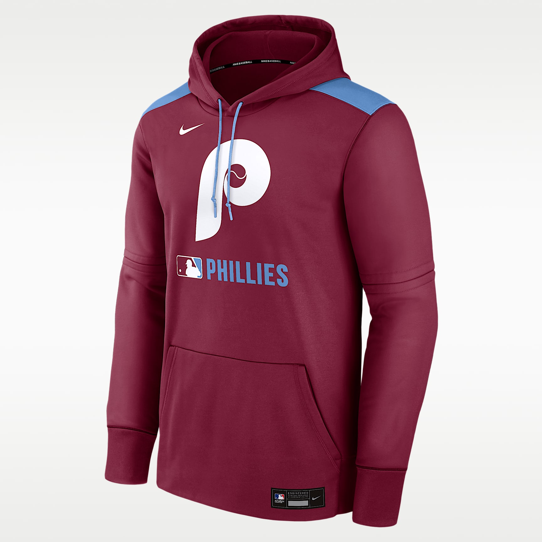 Sudadera con gorro sin cierre Nike Therma de la MLB para hombre Philadelphia Phillies Authentic Collection