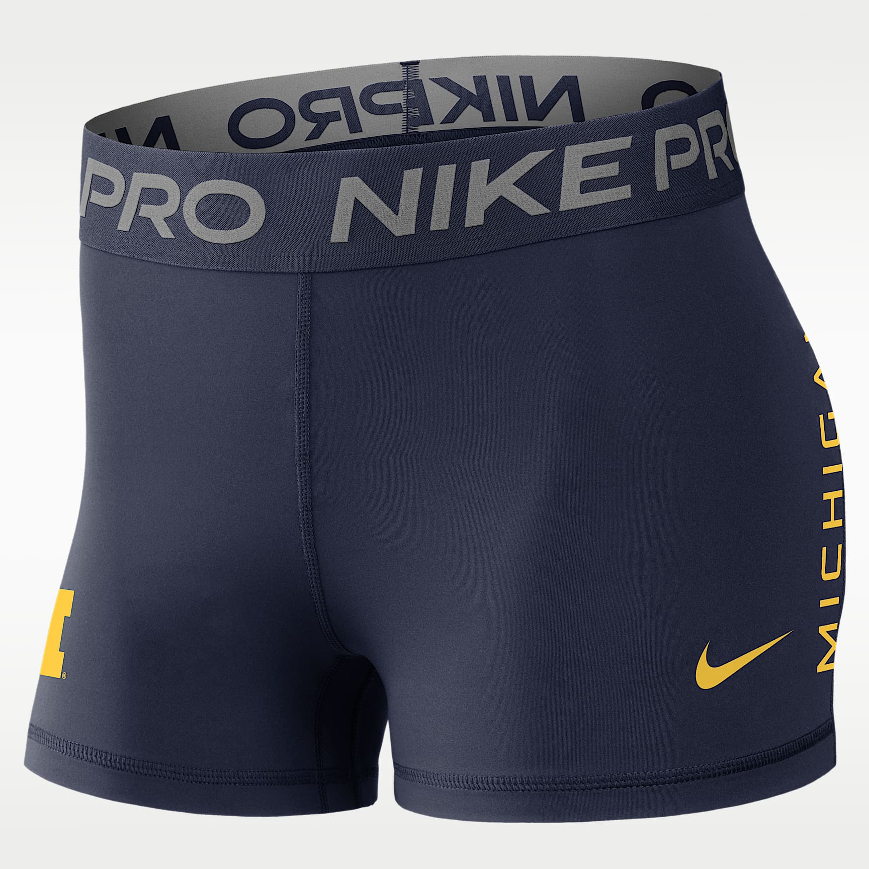 Michigan Pro Women's Nike Dri-FIT College Mid-Rise Shorts