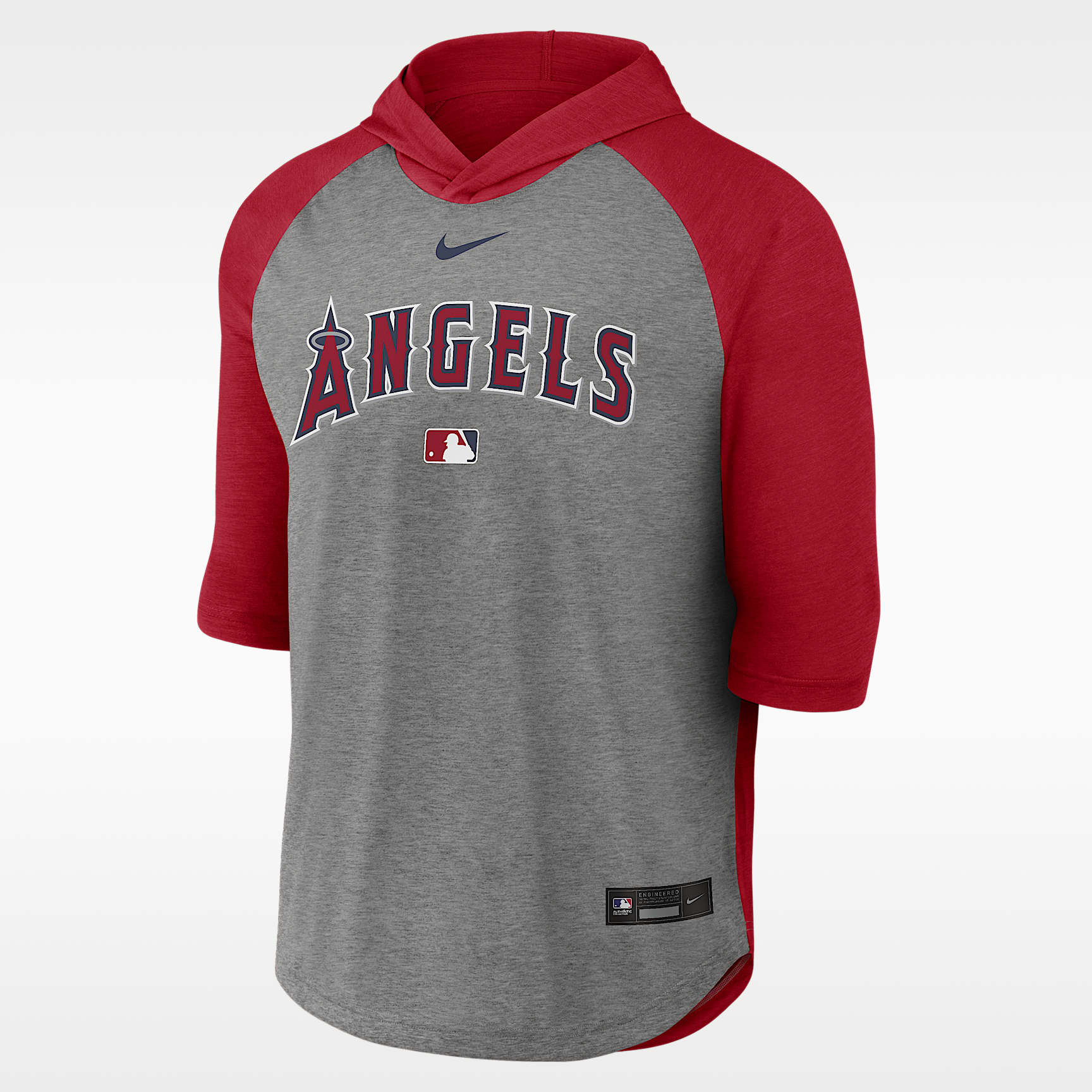 Los Angeles Angels Authentic Collection Flux Men's Nike Dri-FIT MLB 3/4-Sleeve Hooded T-Shirt