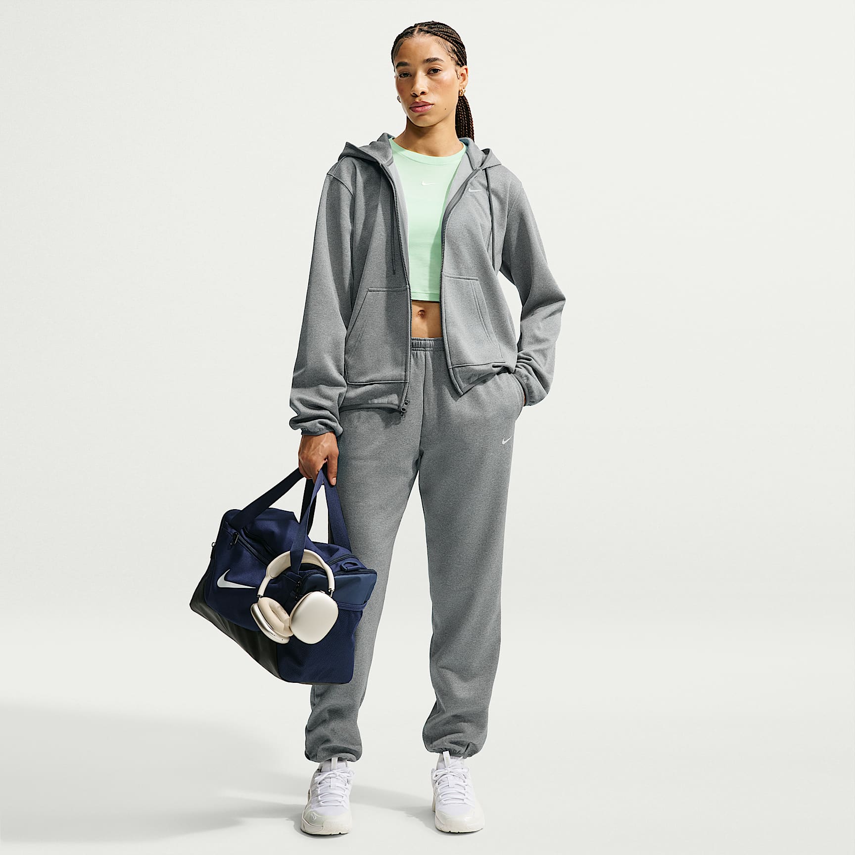 Nike Studio Fleece Sport Women's Therma-FIT Mid-Rise Trousers