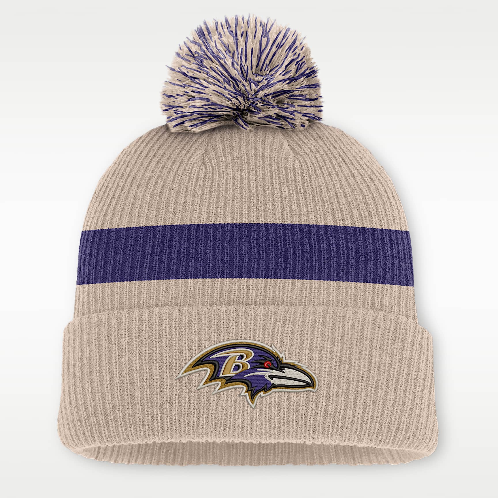 Baltimore Ravens Rewind Peak Men's Nike NFL Cuffed Pom Beanie