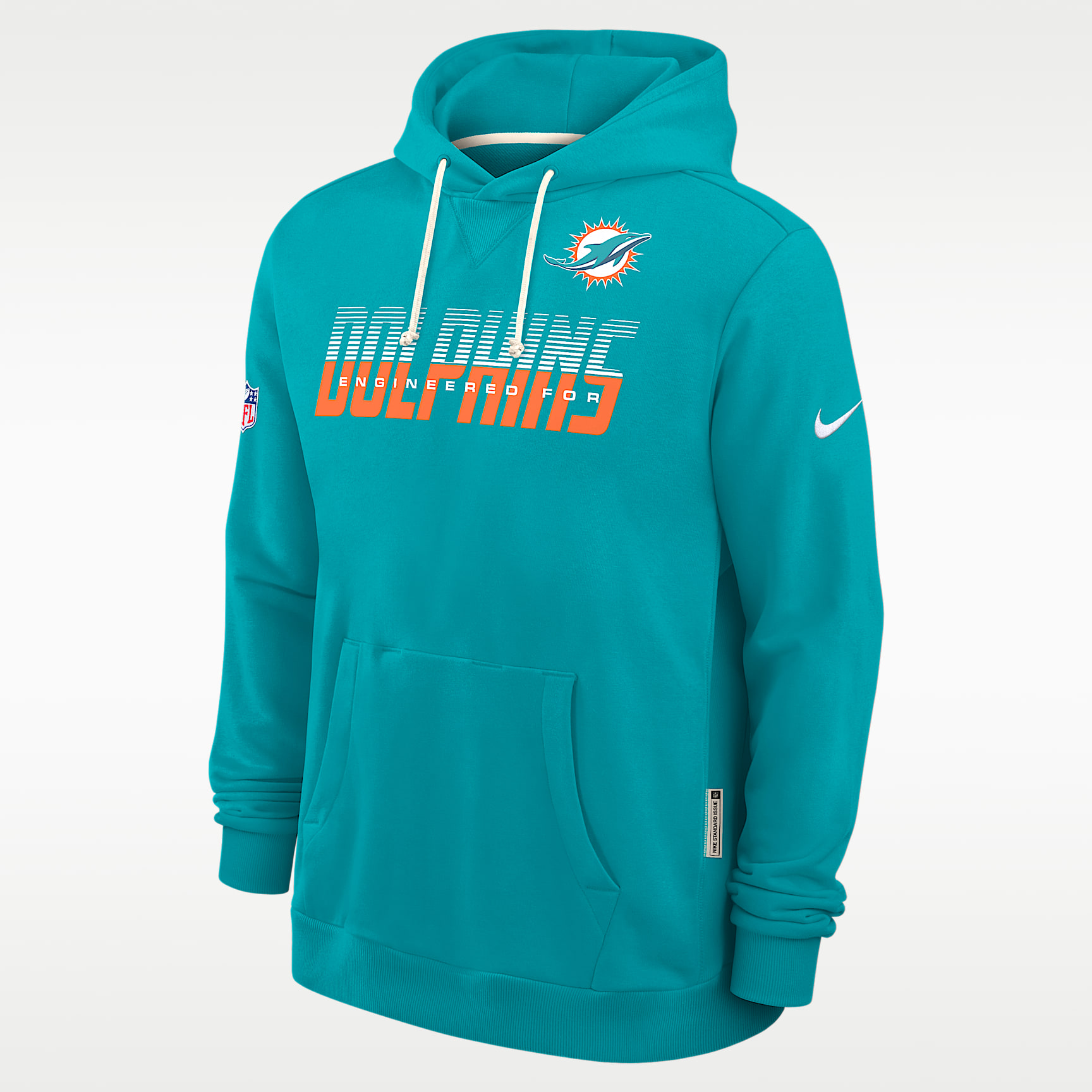 Sudadera con gorro sin cierre Nike Dri-FIT de la NFL para hombre Miami Dolphins Sideline Standard Issue