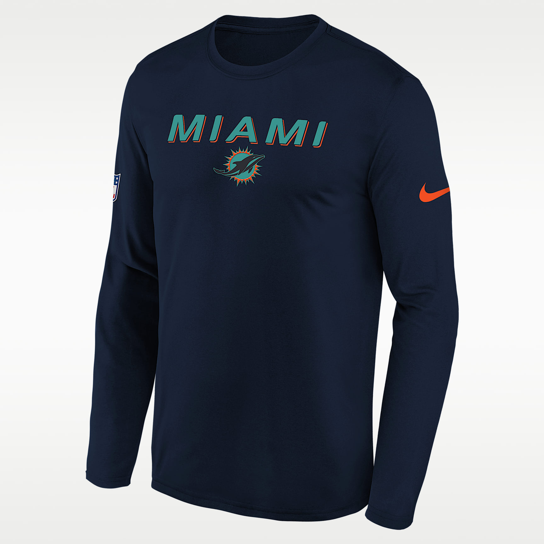 Miami Dolphins Rivalries Collection Sideline Legend Big Kids' Nike Dri-FIT NFL Long-Sleeve T-Shirt