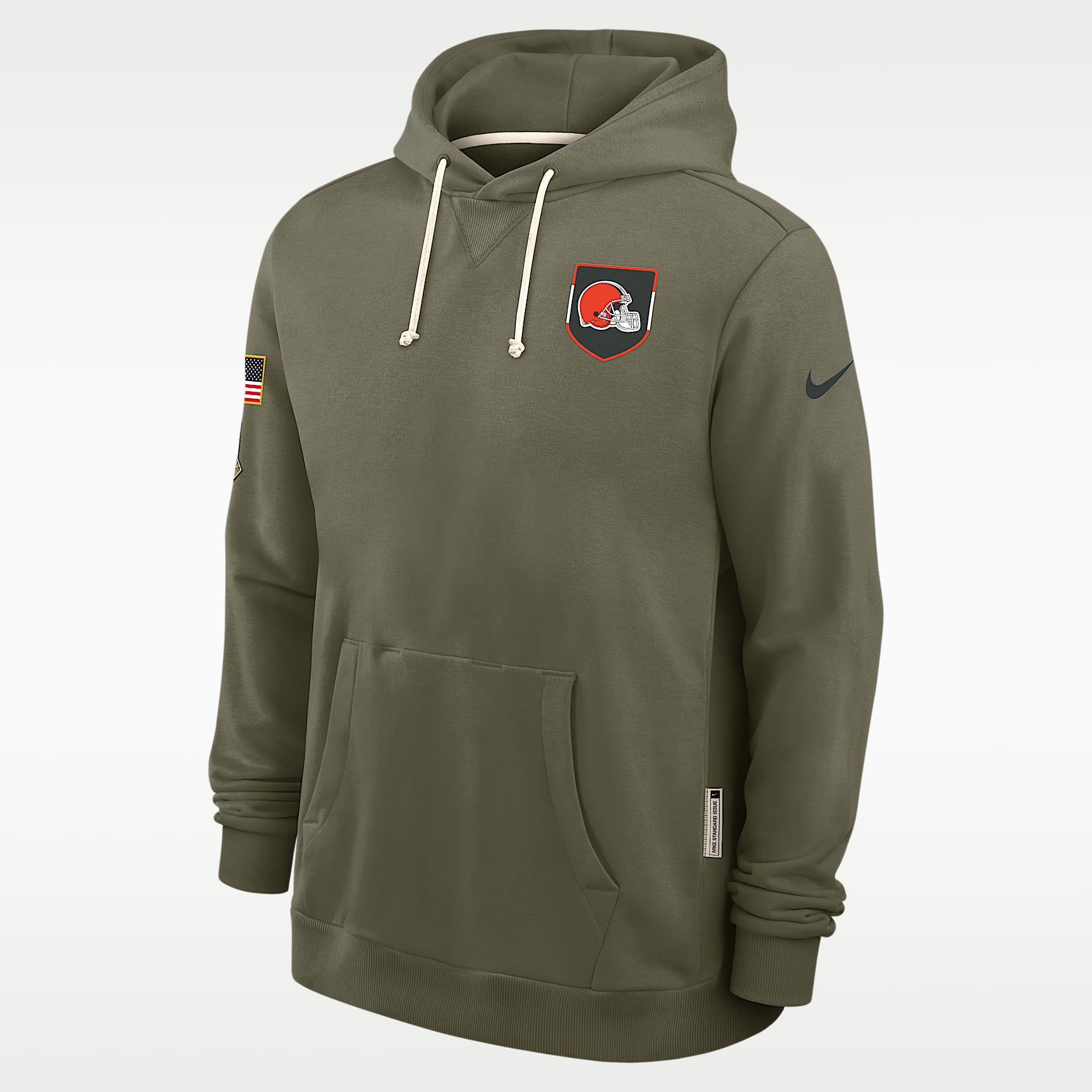 Sudadera con gorro sin cierre Nike Dri-FIT de la NFL para hombre Cleveland Browns Salute to Service Sideline Dominant Force