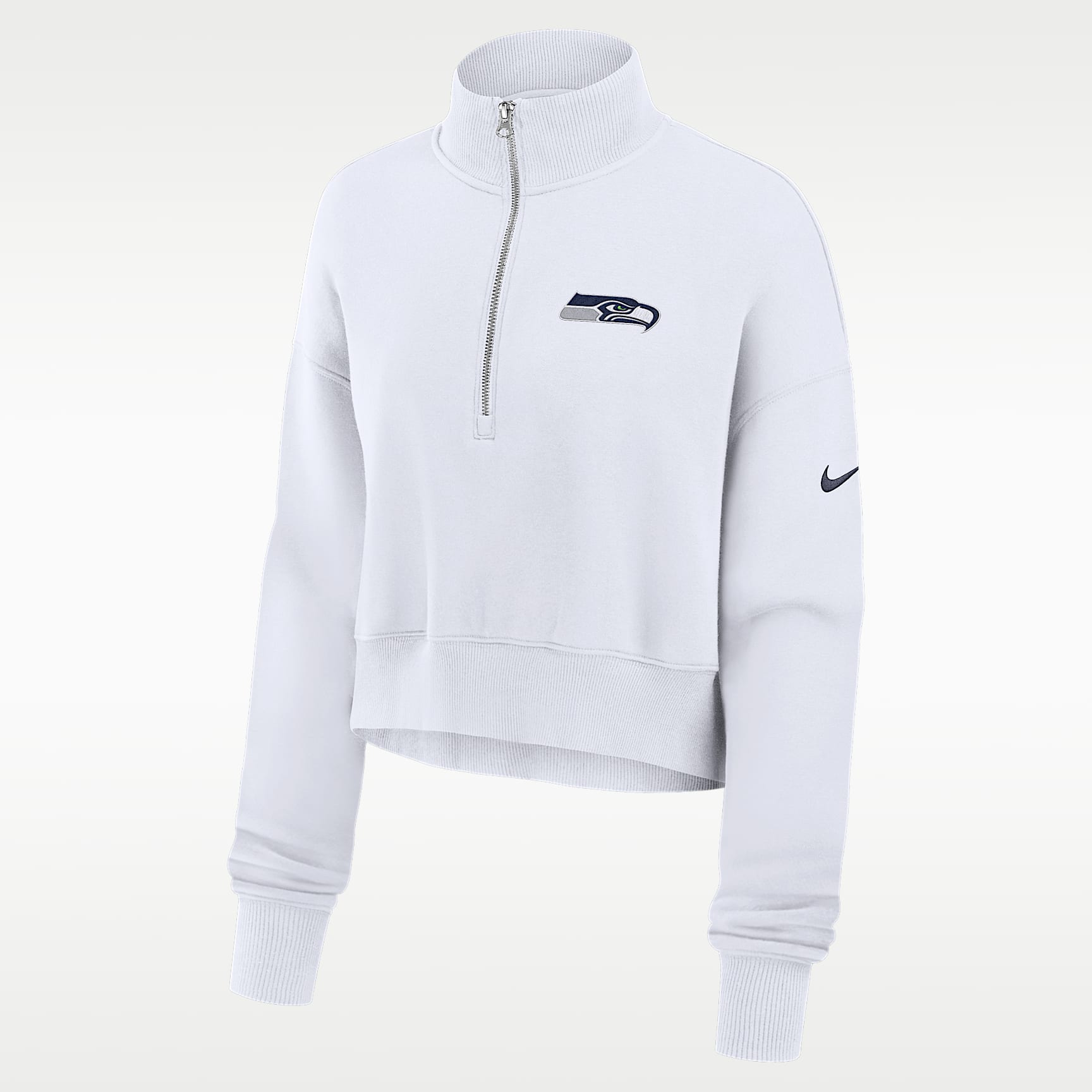 Seattle Seahawks Primetime Phoenix Women's Nike NFL Oversized Cropped 1/4-Zip Crew