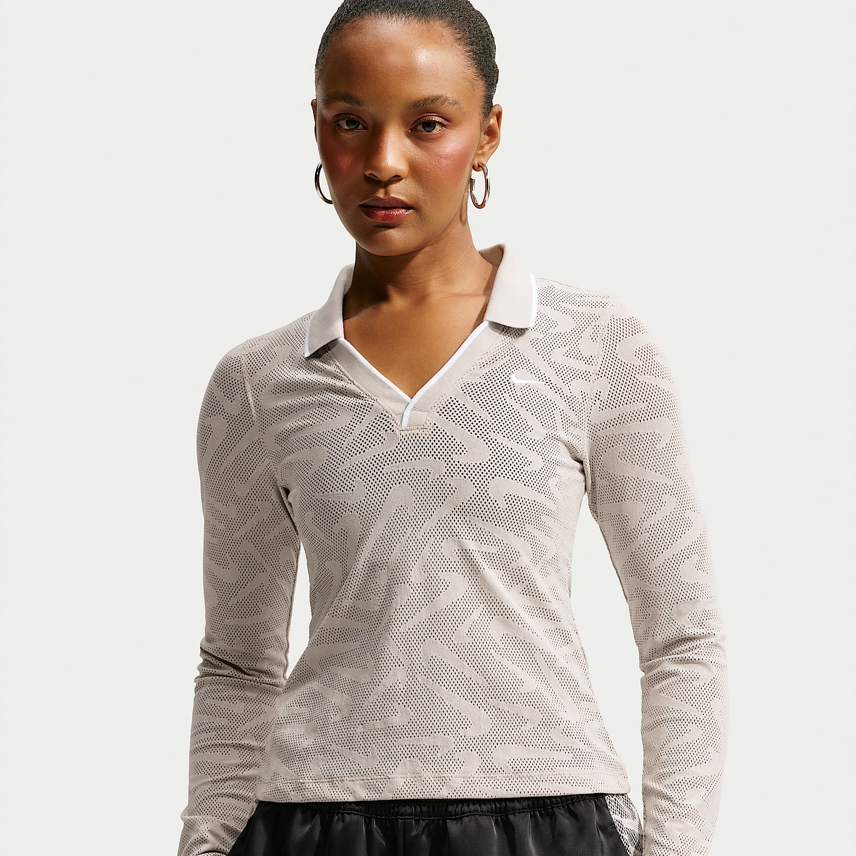 Nike Sportswear Chill Knit Women's Tight Mod-Cropped Long-Sleeve Lace Top
