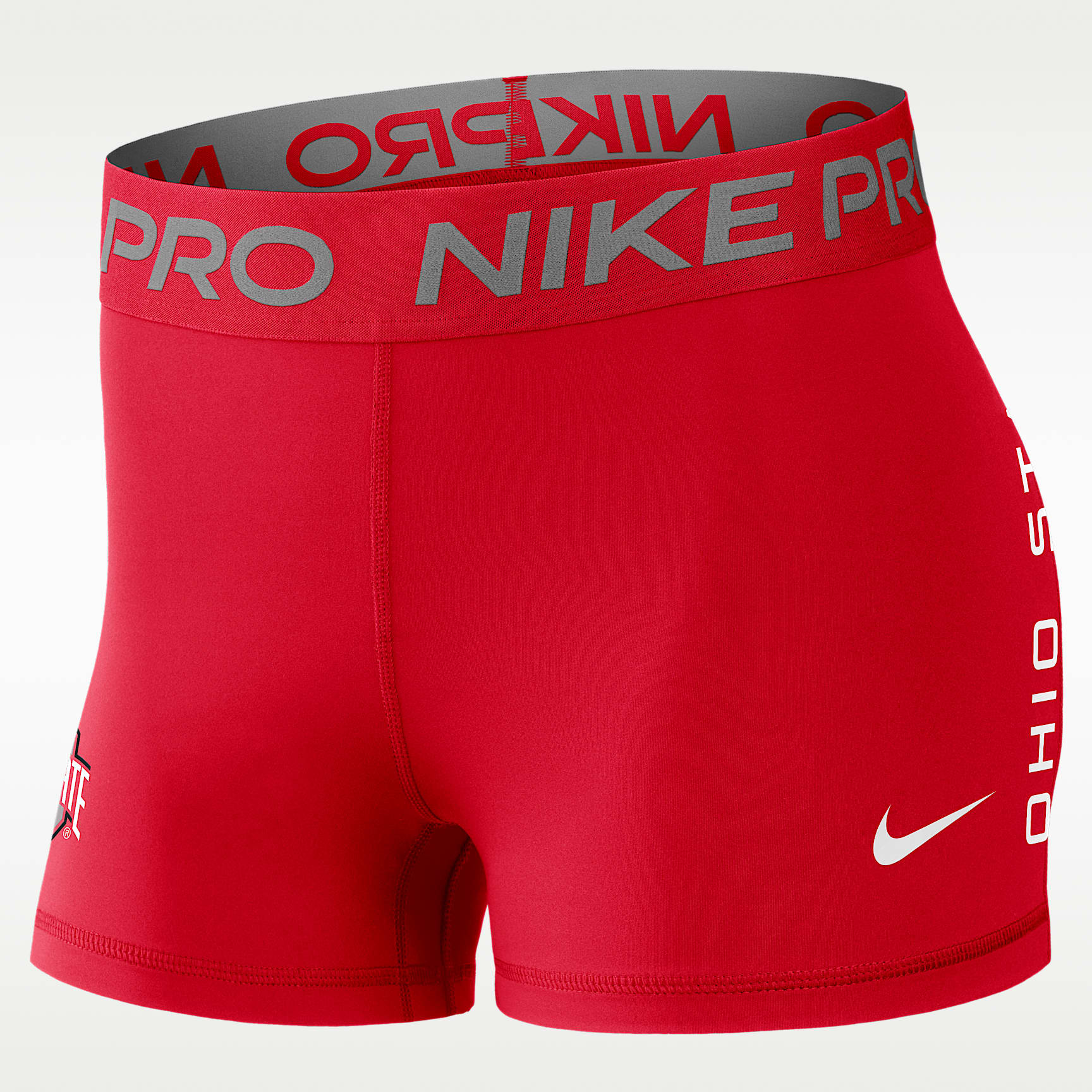 Ohio State Pro Women's Nike Dri-FIT College Mid-Rise Shorts