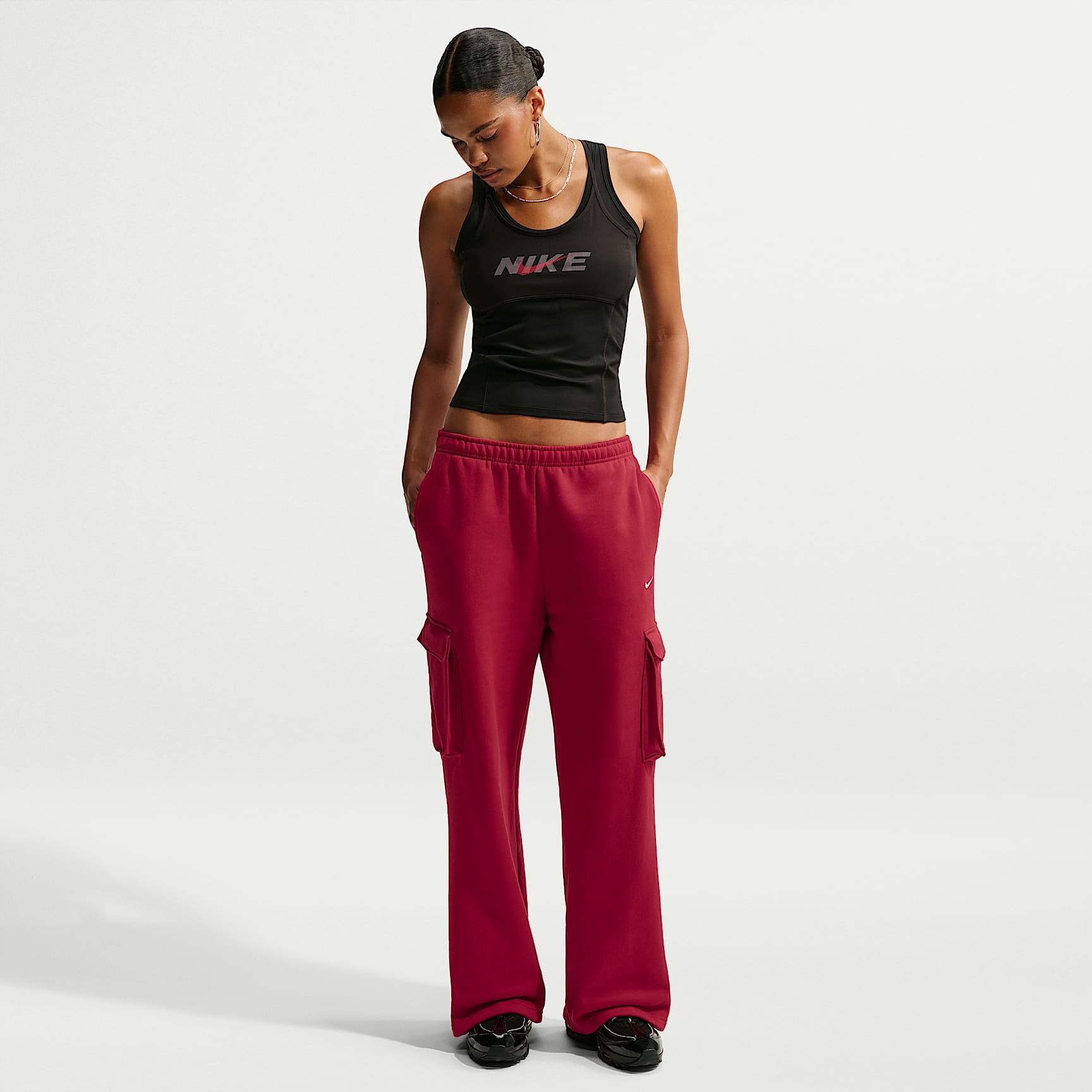 Nike Studio Fleece Medium Weight Women's Oversized High-Rise Cargo Pants