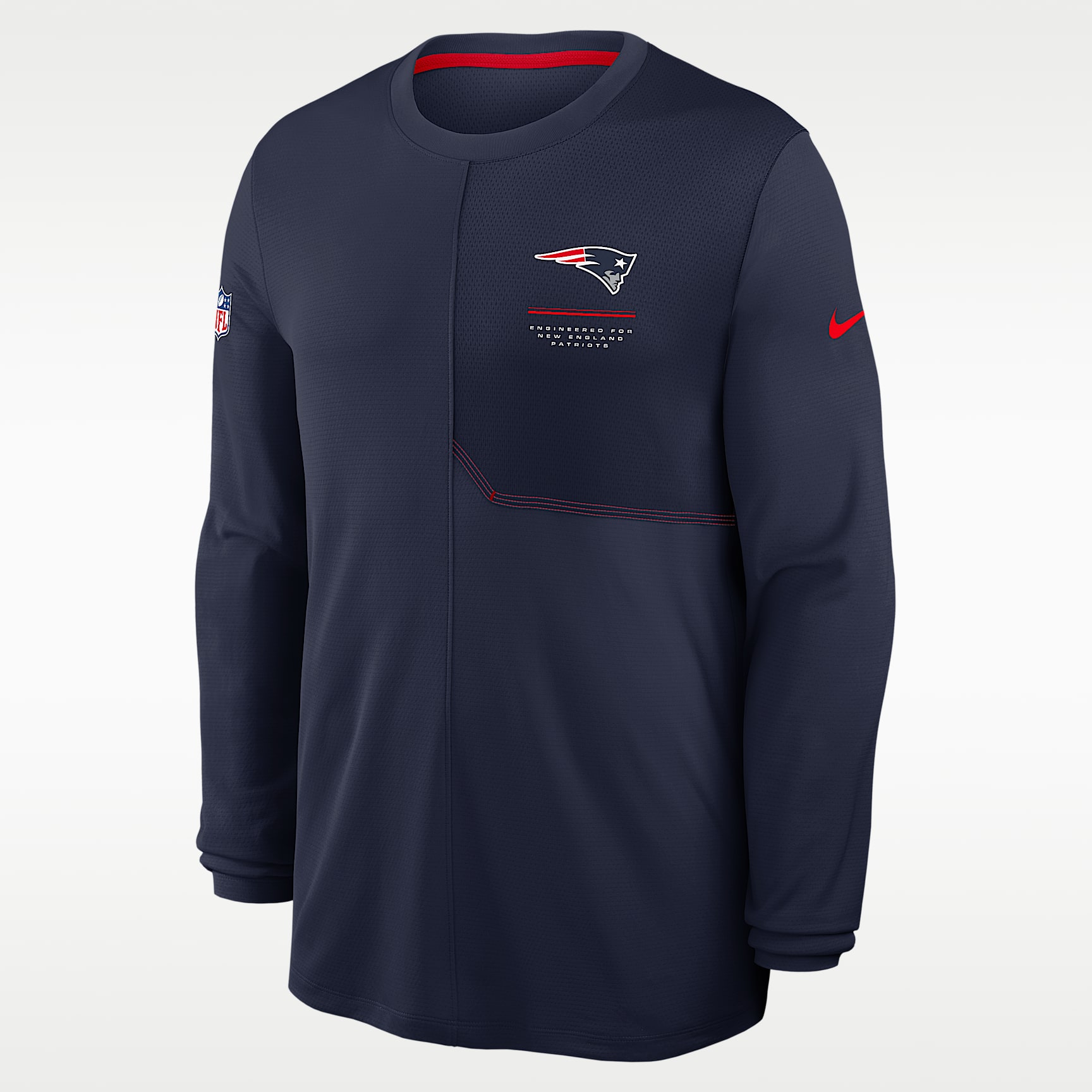 New England Patriots Sideline Coach Men's Nike Dri-FIT NFL Long-Sleeve Top