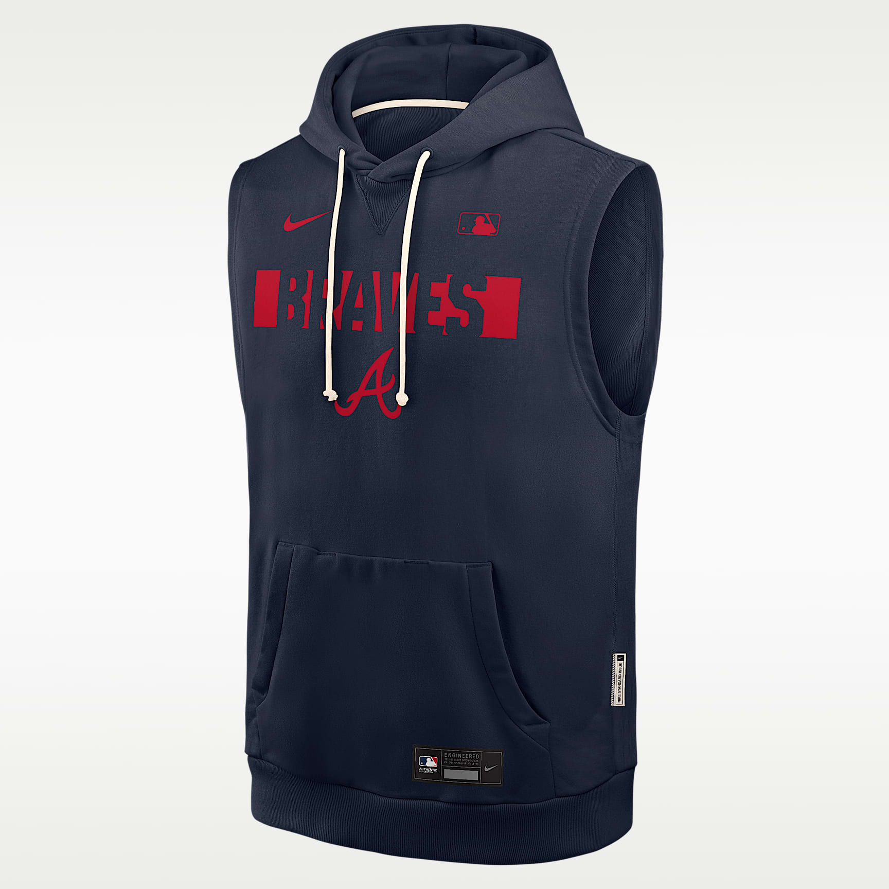 Atlanta Braves Authentic Collection Standard Issue Men's Nike Dri-FIT MLB Sleeveless Pullover Hoodie
