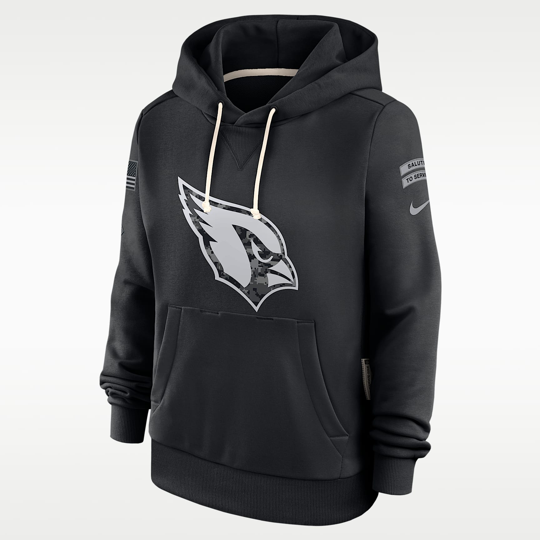 Sudadera con gorro sin cierre Nike Dri-FIT de la NFL para mujer Arizona Cardinals Salute to Service Sideline