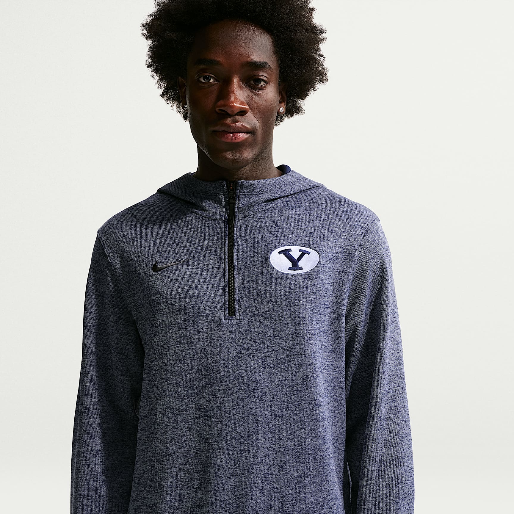 Sudadera con gorro de entrenador de básquetbol para hombre BYU Cougars Nike NCAA