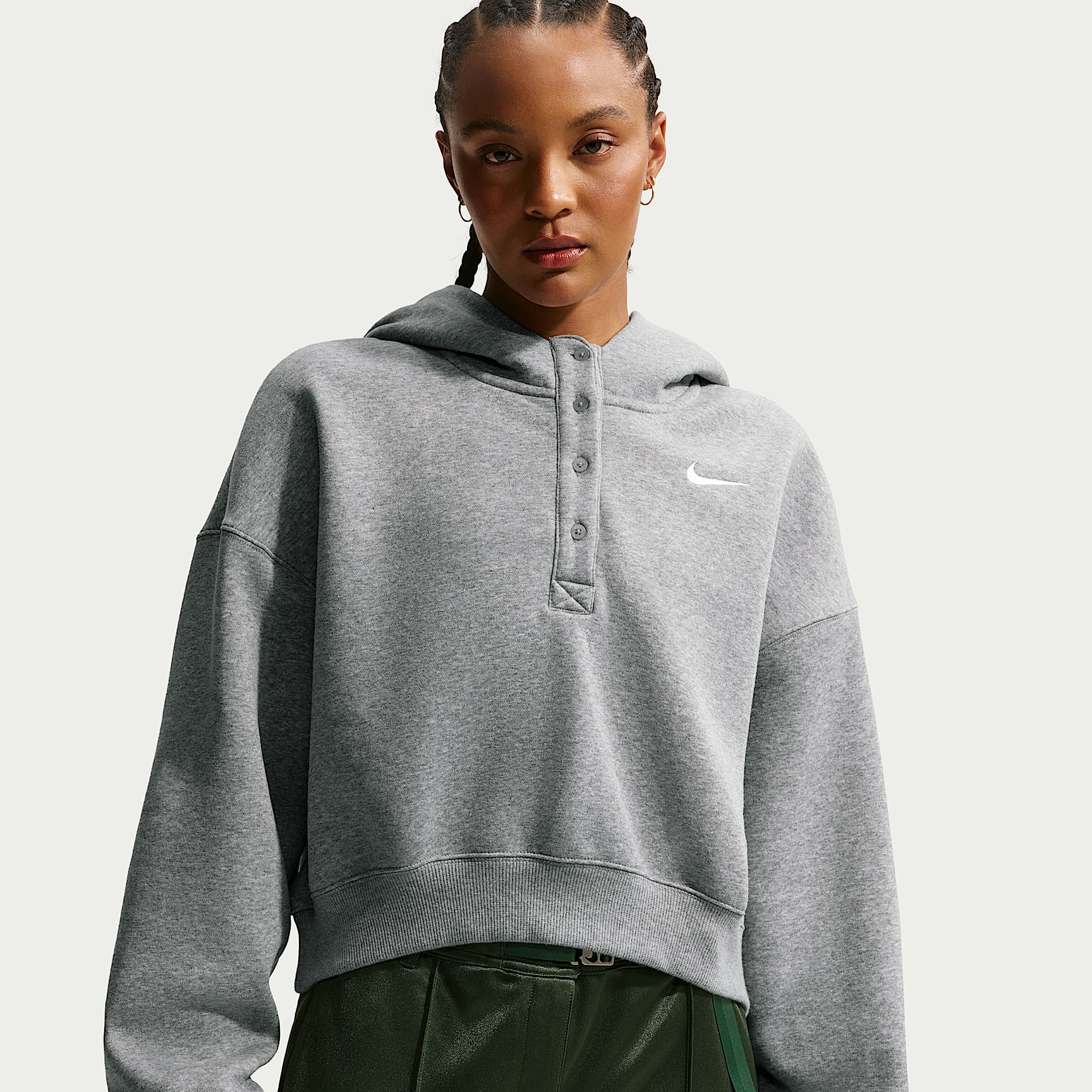 Nike Sportswear Phoenix verkürzter Oversize-Henley-Hoodie aus Fleece (Damen)