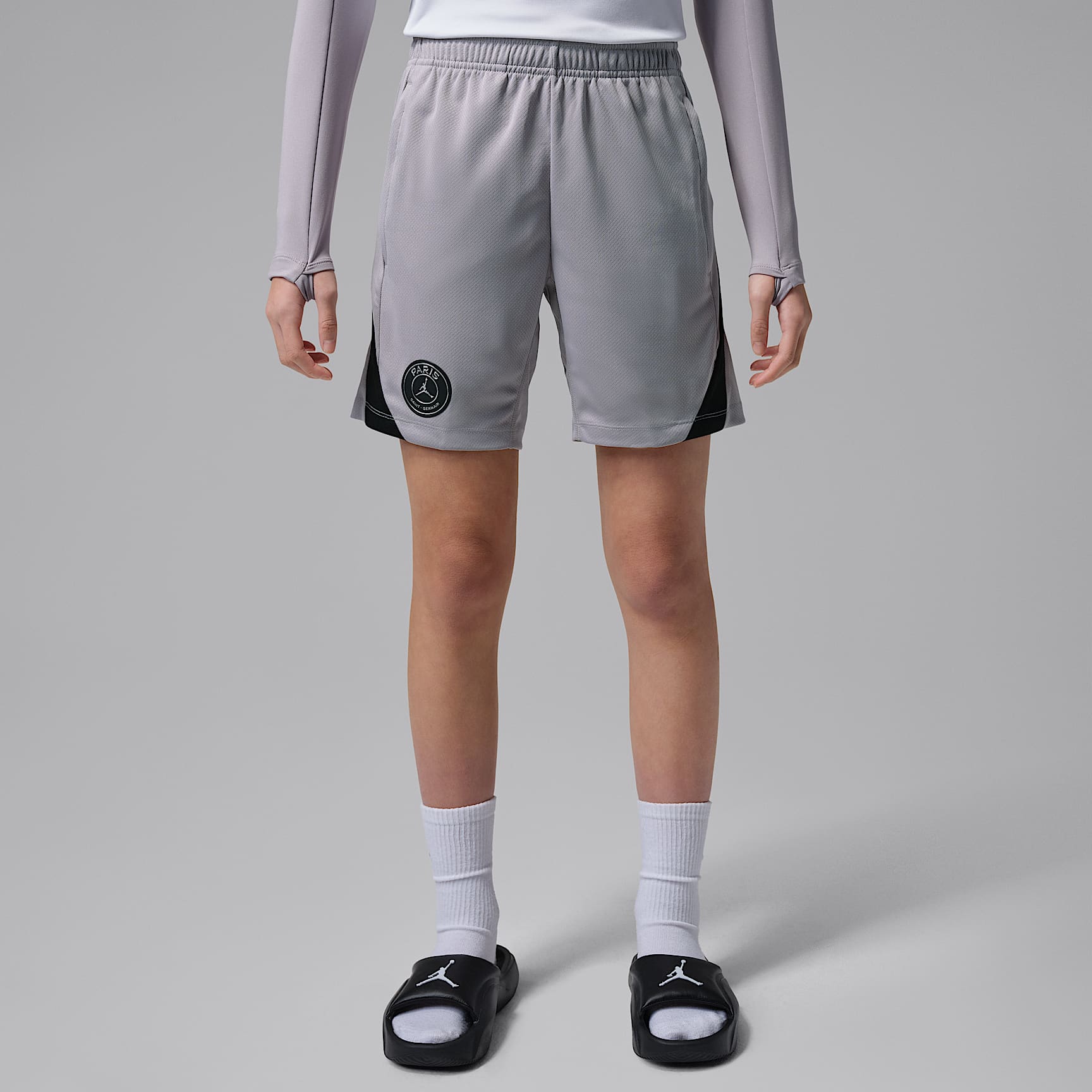 Paris Saint-Germain Strike Night Edition Big Kids' Jordan Dri-FIT Soccer Knit Shorts