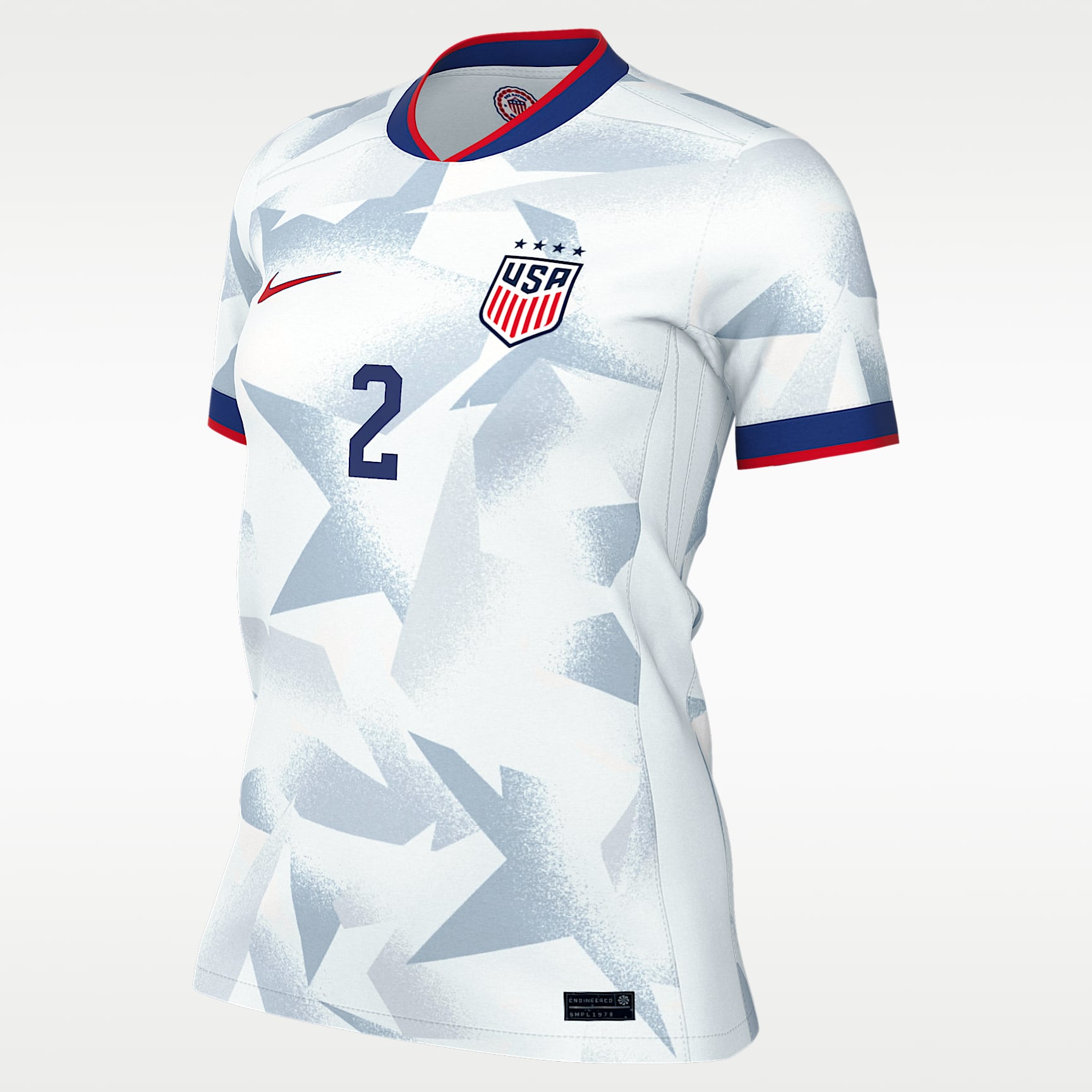Jersey de futbol Nike Dri-FIT de la selección nacional de futbol femenino de Estados Unidos local 2025 Stadium Trinity Rodman para mujer