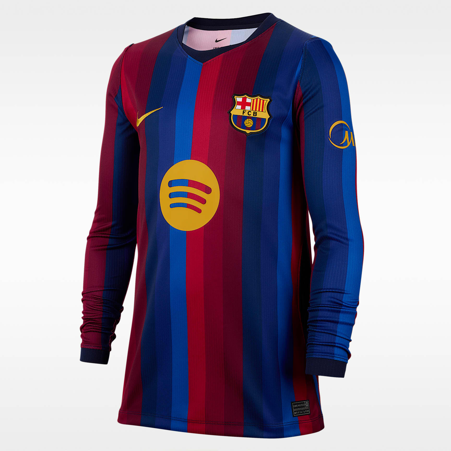 FC Barcelona 2026/27 Stadium Nike Dri-FIT langermet replika fotballdrakt til store barn (hjemmedrakt)