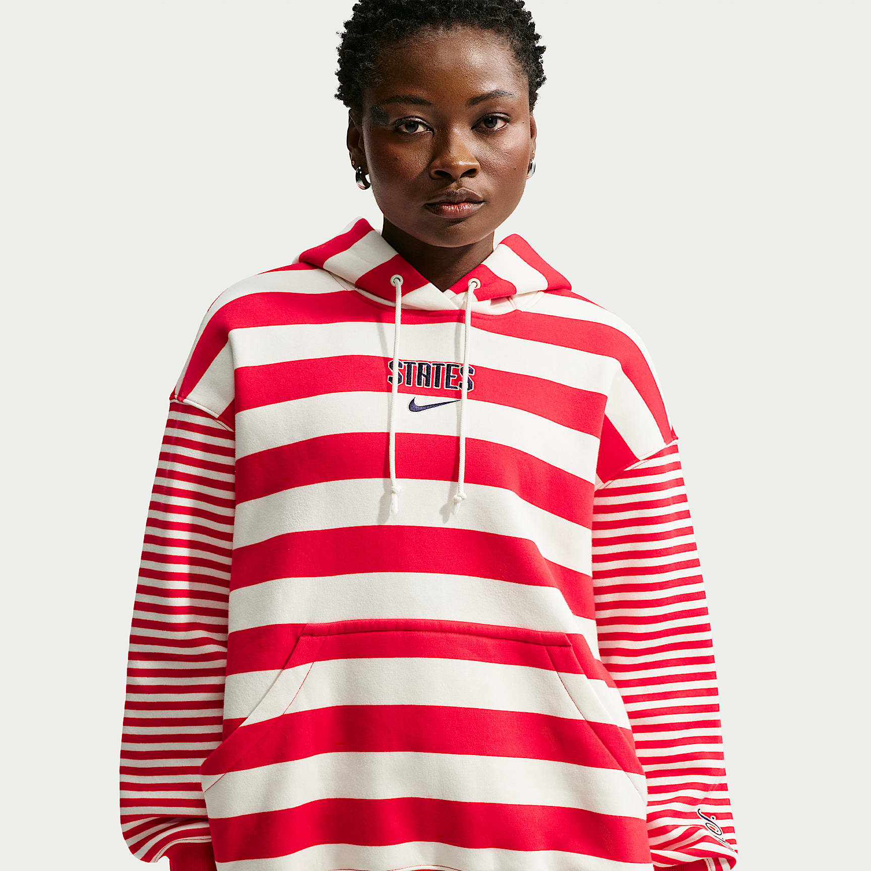 Sudadera con gorro con cierre para fútbol oversized Nike para mujer de la selección nacional de fútbol masculino de Estados Unidos Phoenix Fleece