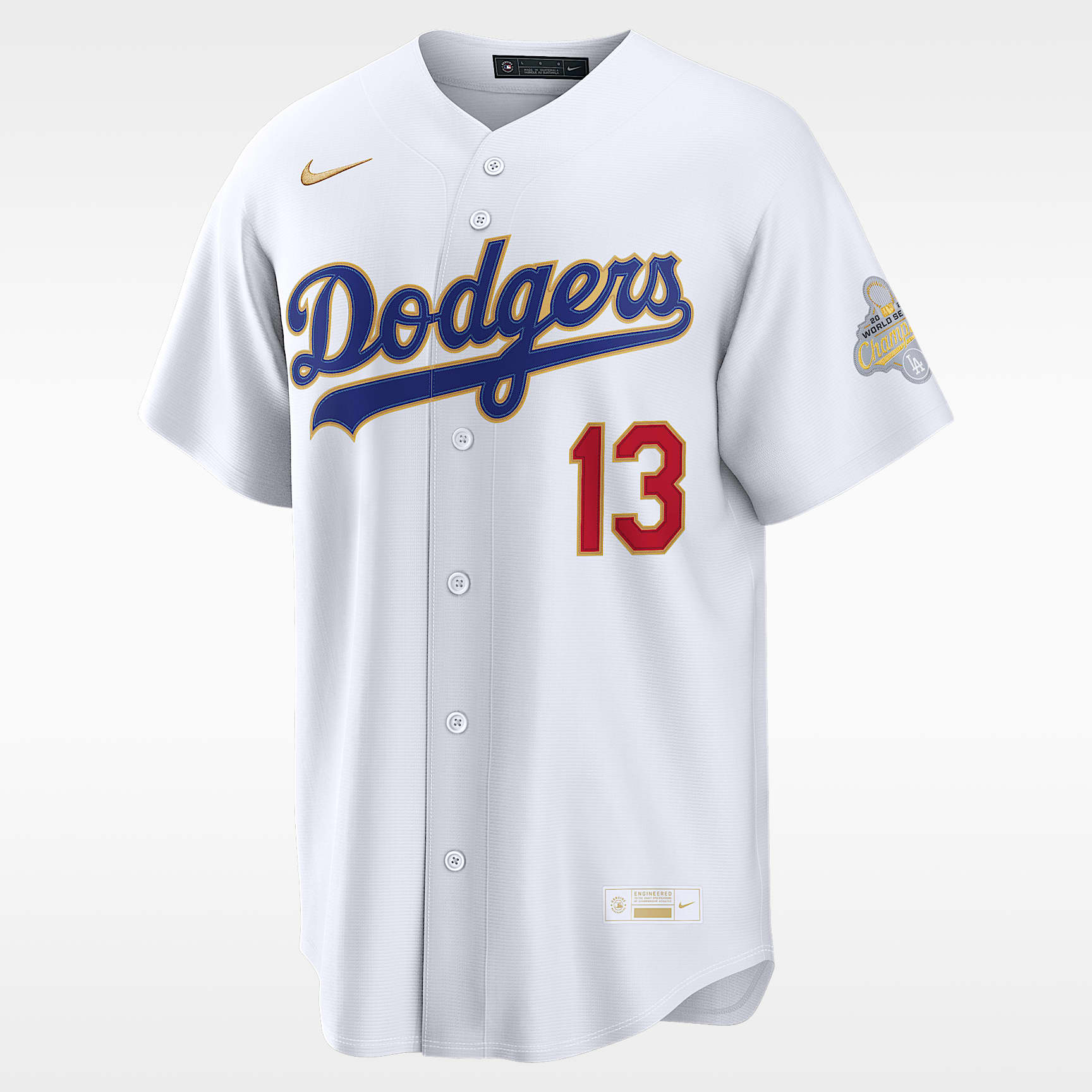 Max Muncy Los Angeles Dodgers 2025 World Series Champion Gold Series Men's Nike MLB Stadium Jersey