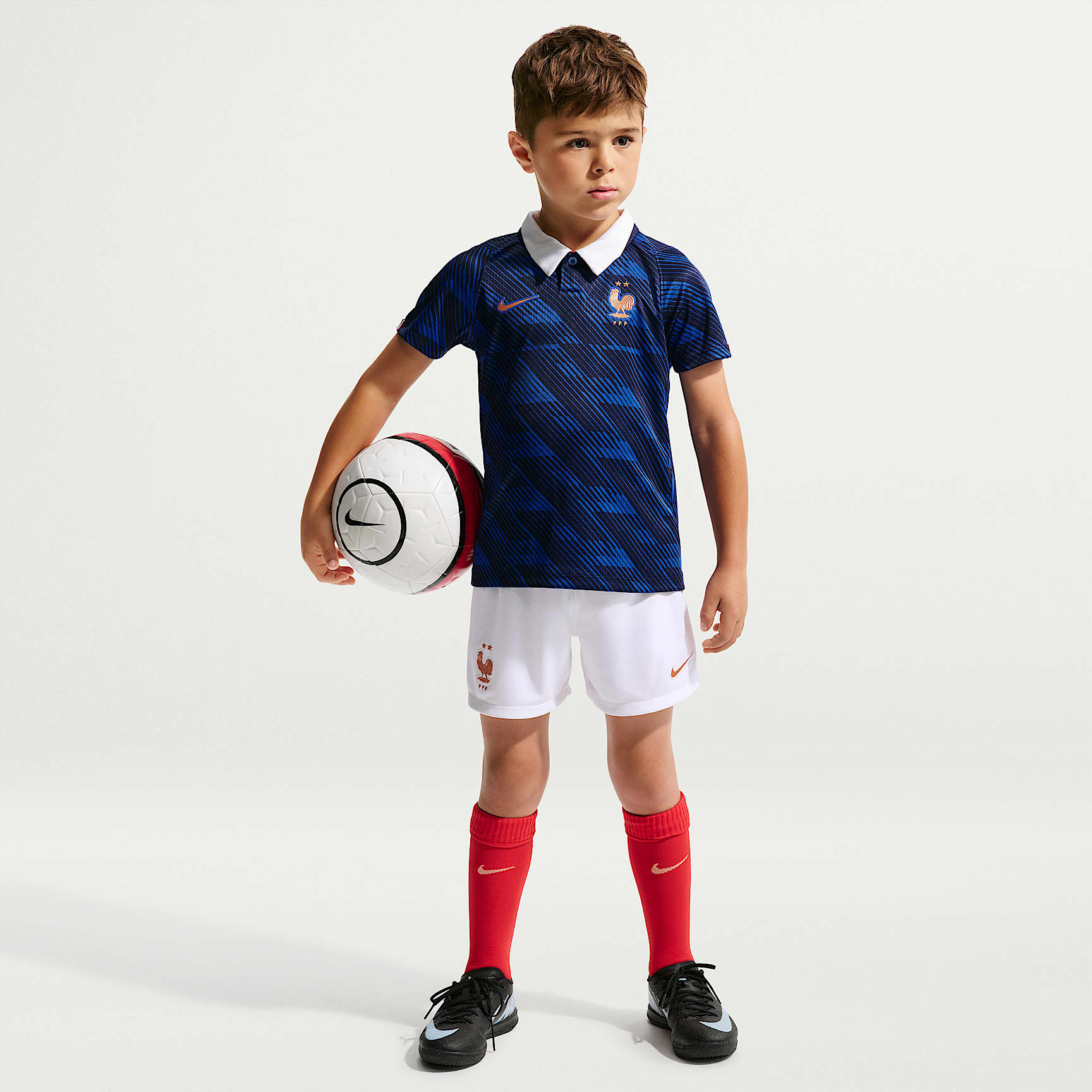 Ensemble 3 pièces Replica Nike Football FFF 2026 Stadium Domicile pour enfant