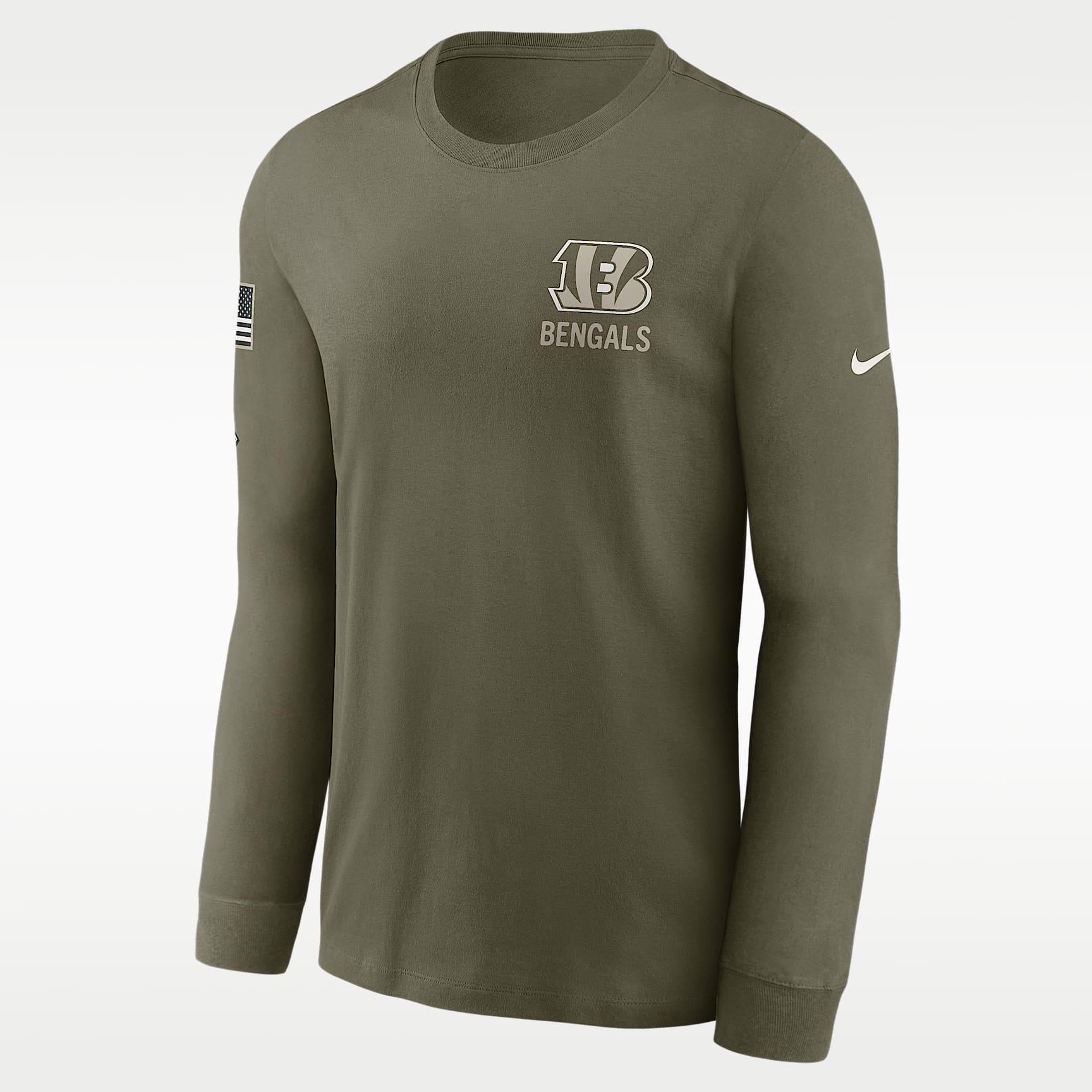 Playera de manga larga Nike de la NFL para hombre Cincinnati Bengals Salute to Service