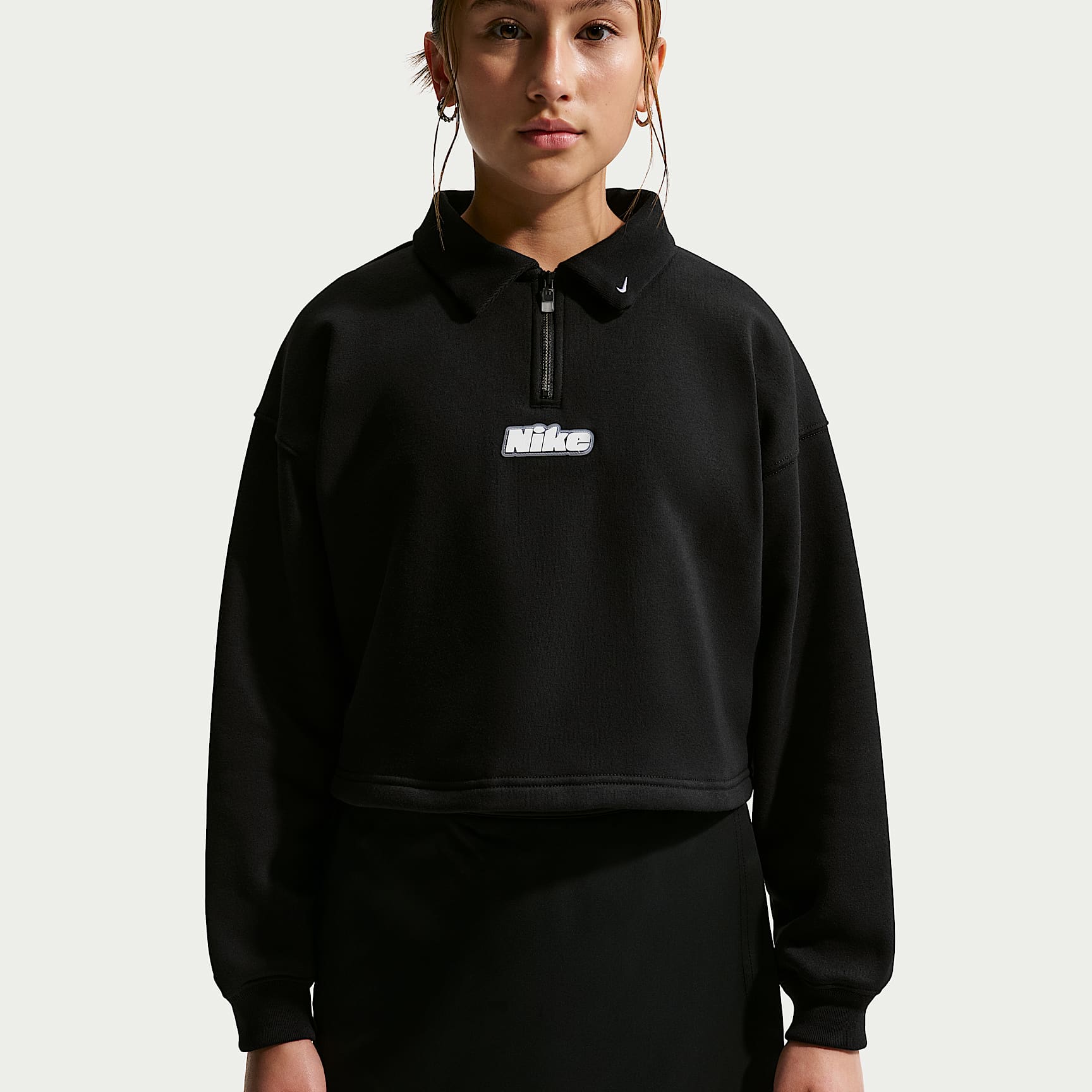 Nike Sportswear Studio Fleece Older Kids' (Girls') Quarter-Zip Top