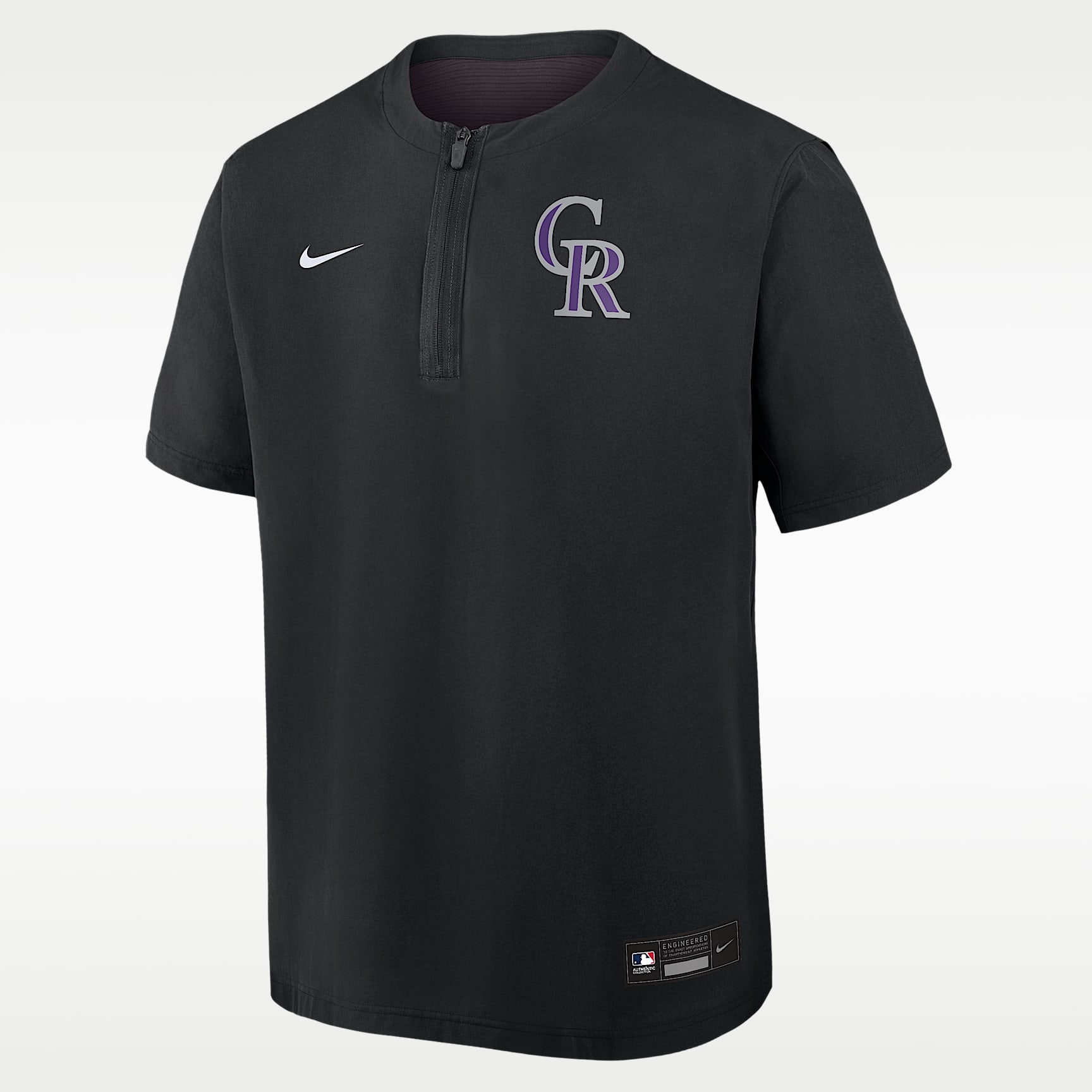 Colorado Rockies Authentic Collection Men's Nike Dri-FIT MLB 1/4-Zip Short-Sleeve Windshirt