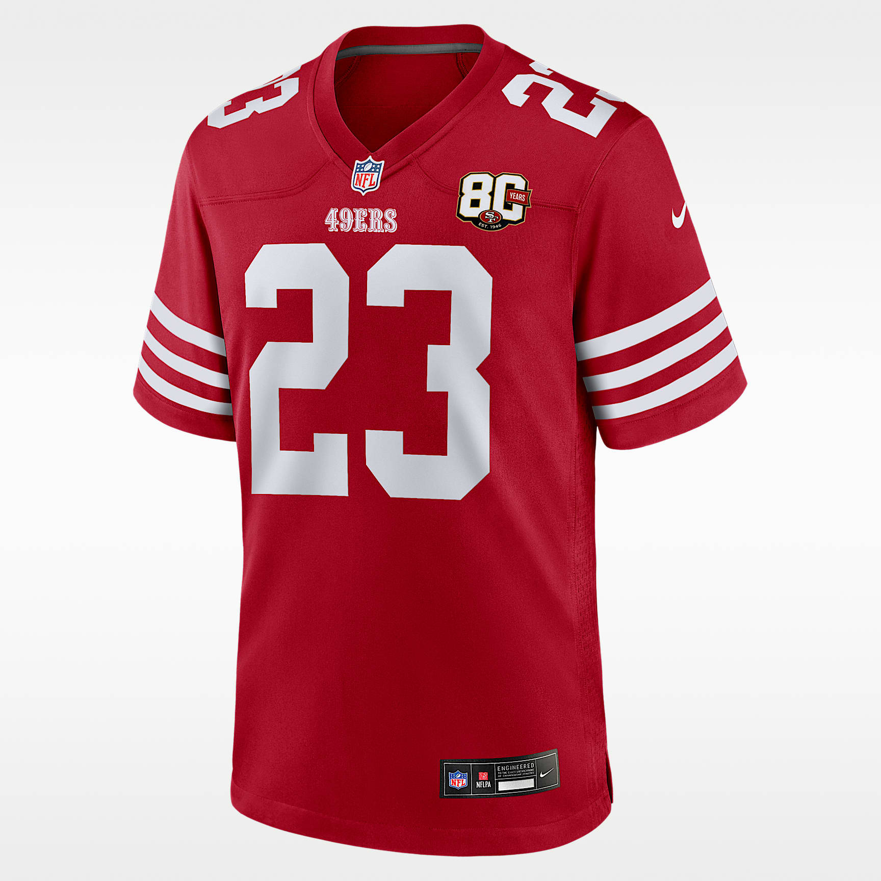 Christian McCaffrey San Francisco 49ers 80th Anniversary Men's Nike NFL Game Jersey
