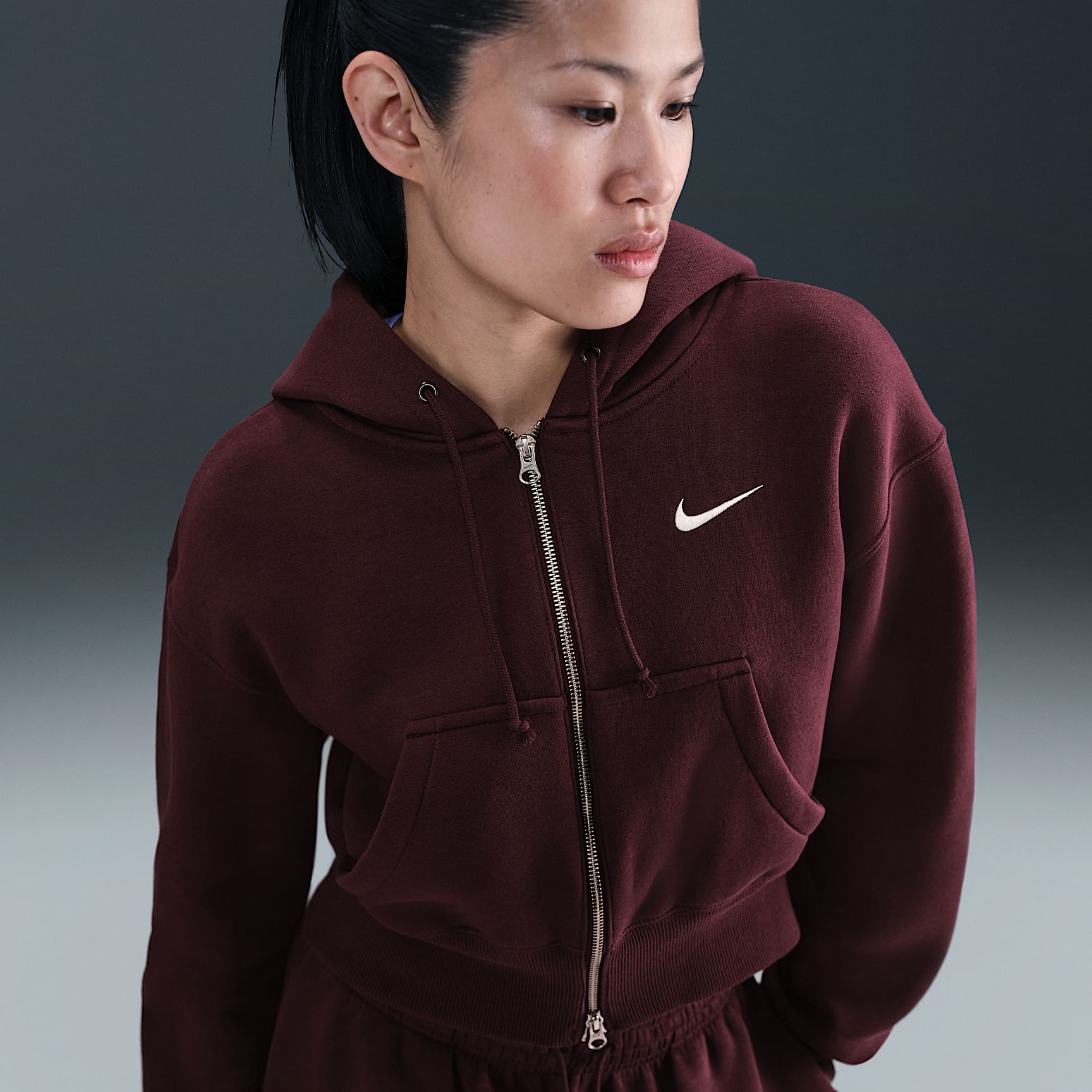 Nike Sportswear Phoenix Fleece Women's Loose Full-Zip Cropped Hoodie