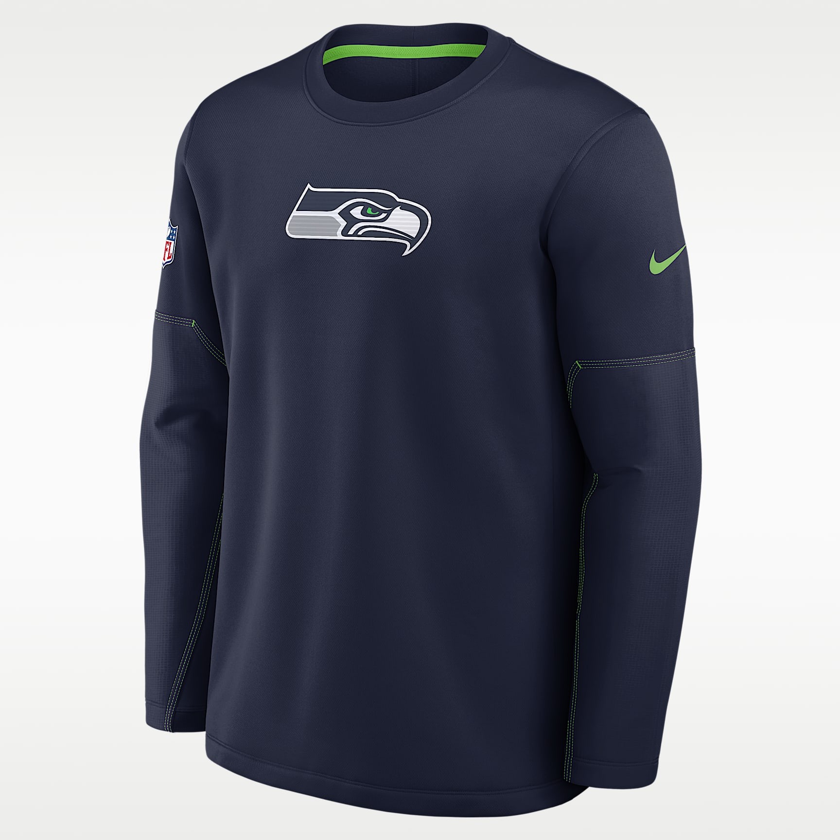 Playera de manga larga Nike Therma-FIT de la NFL para hombre Seattle Seahawks Sideline Coaches
