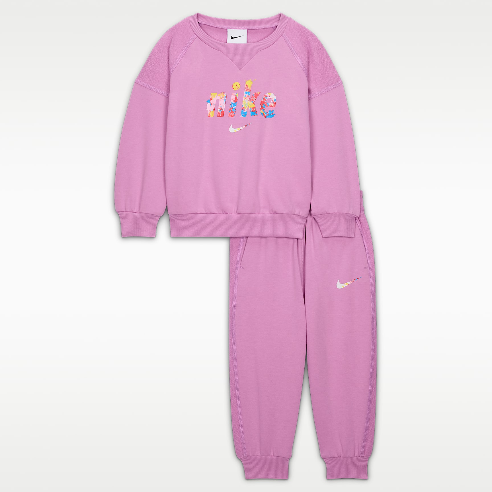 나이키 E1D1 베이비(12~24개월) 프렌치 테리 투피스 그래픽 크루 세트