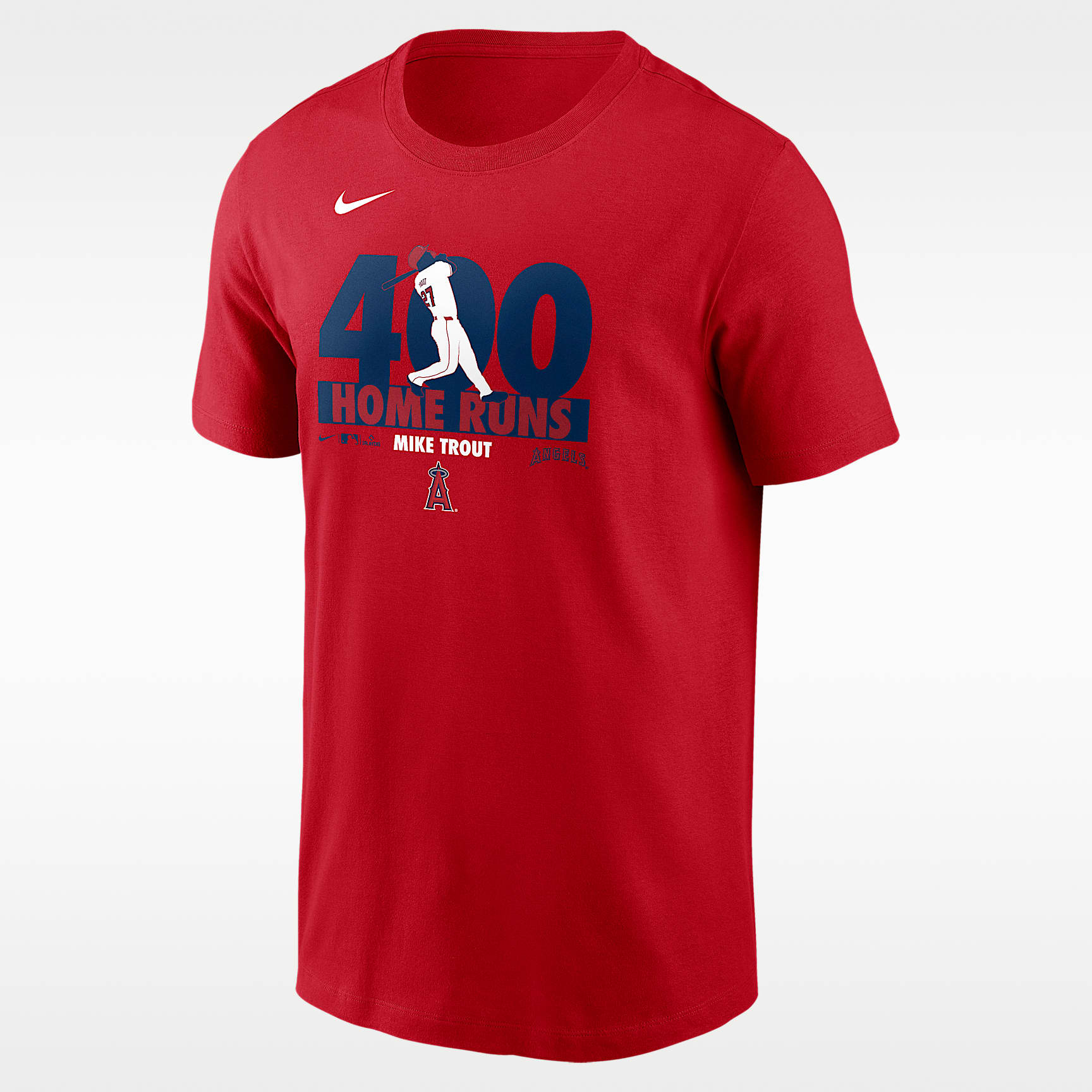 Playera Nike de la MLB para hombre Mike Trout Los Angeles Angels 400 Home Runs