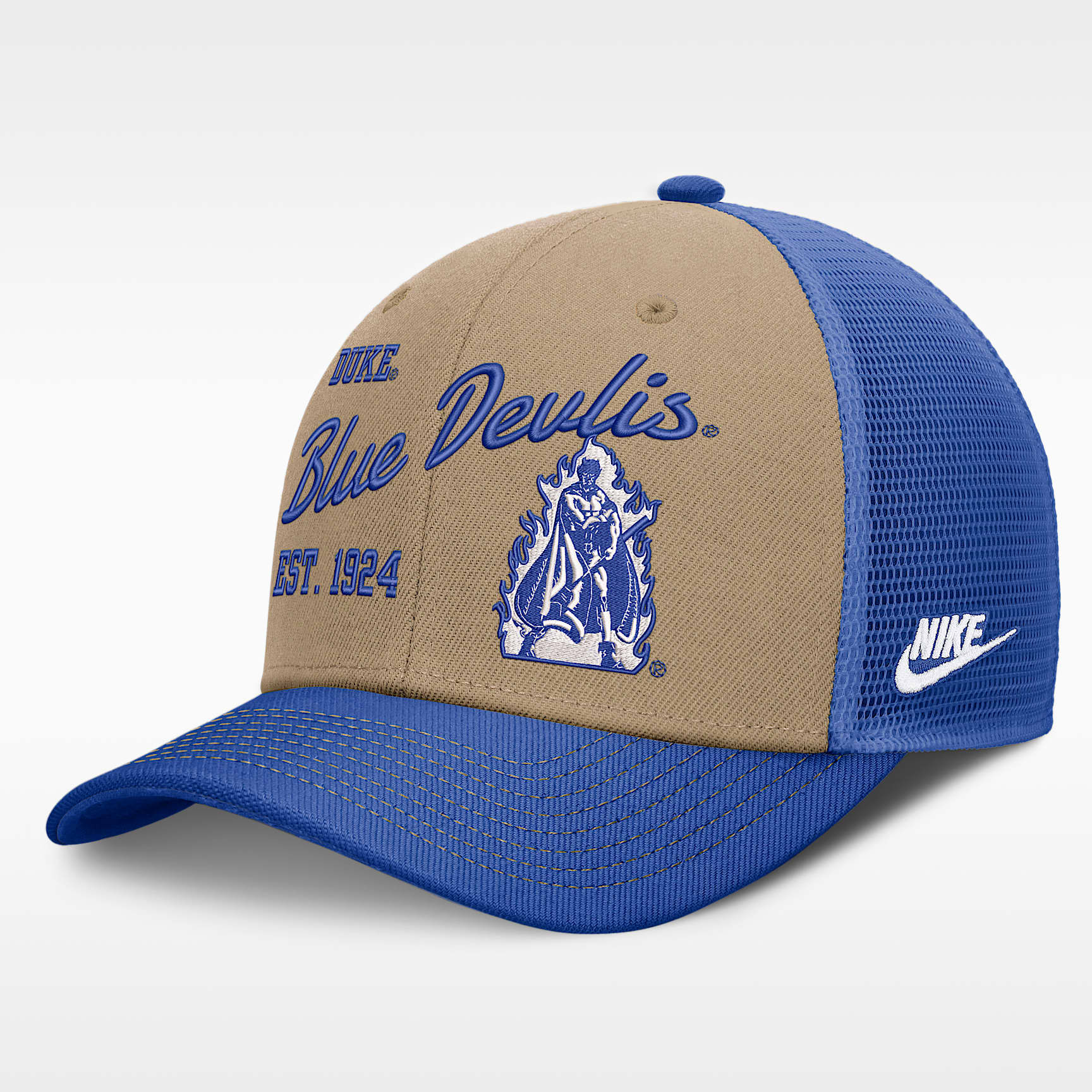 Gorra de rejilla universitaria Nike Dri-FIT ajustable para hombre Duke Legacy Rise