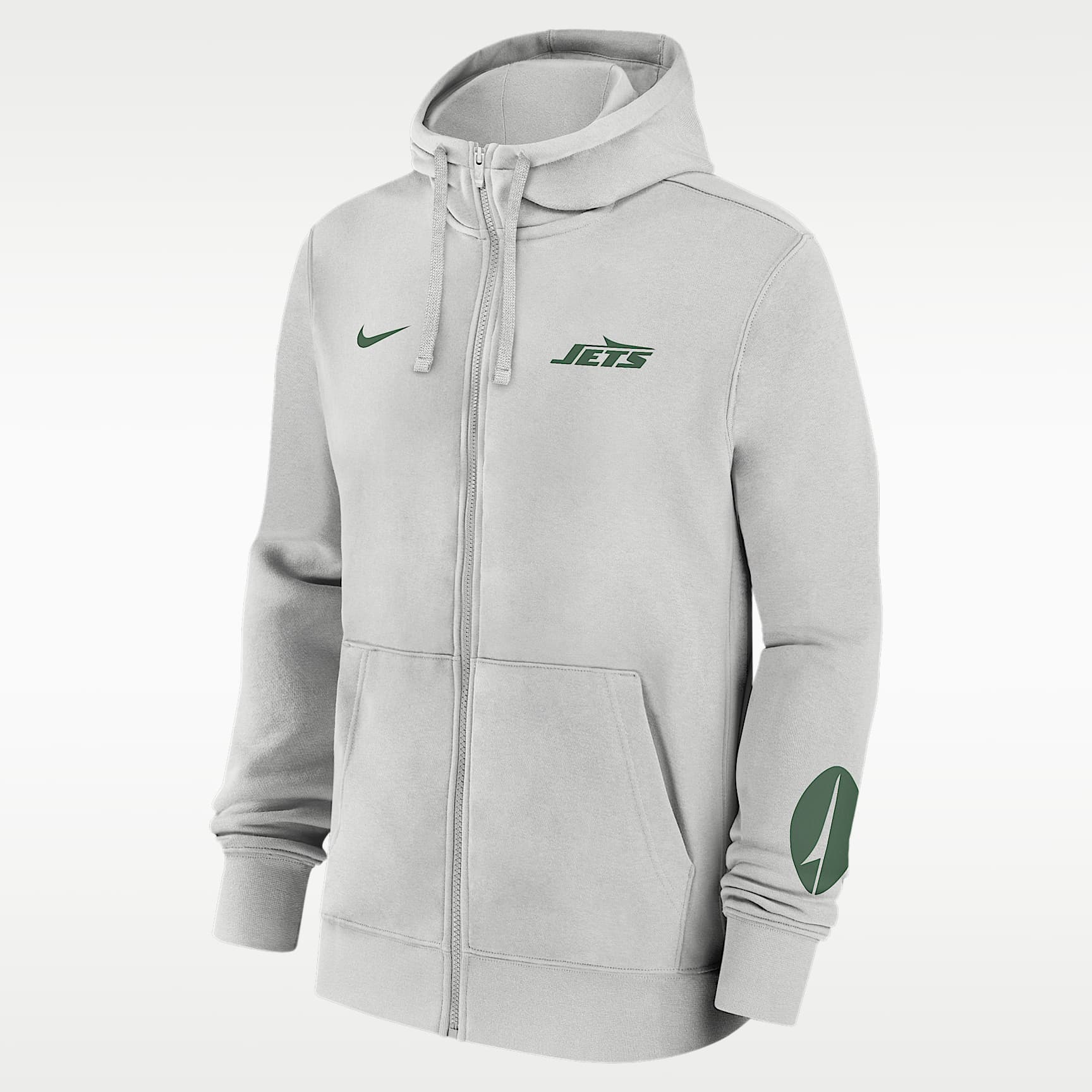 Sudadera con gorro Nike de la NFL de cierre completo para hombre New York Jets Club