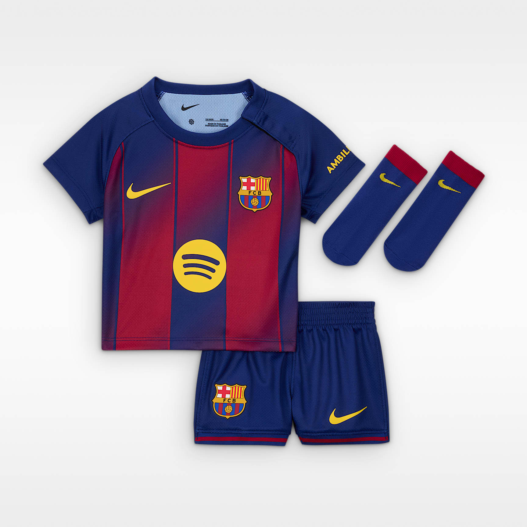 FC Barcelona 2025/26 Stadium (hjemmedrakt) Nike Football Replica draktsett i tre deler til sped-/småbarn
