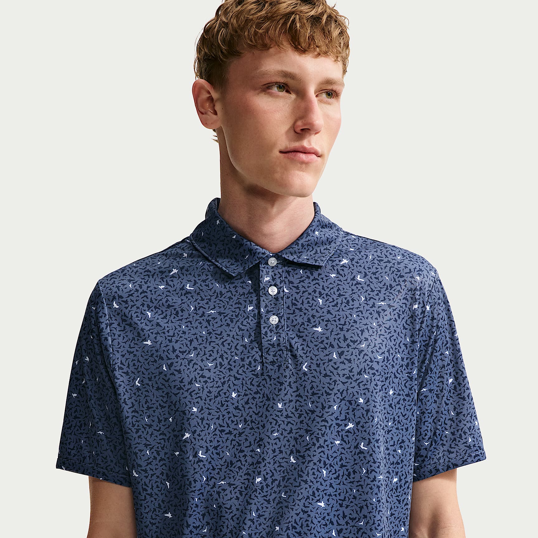Nike Par Dri-FIT golfpoloskjorte med fuglemikrotrykk til herre