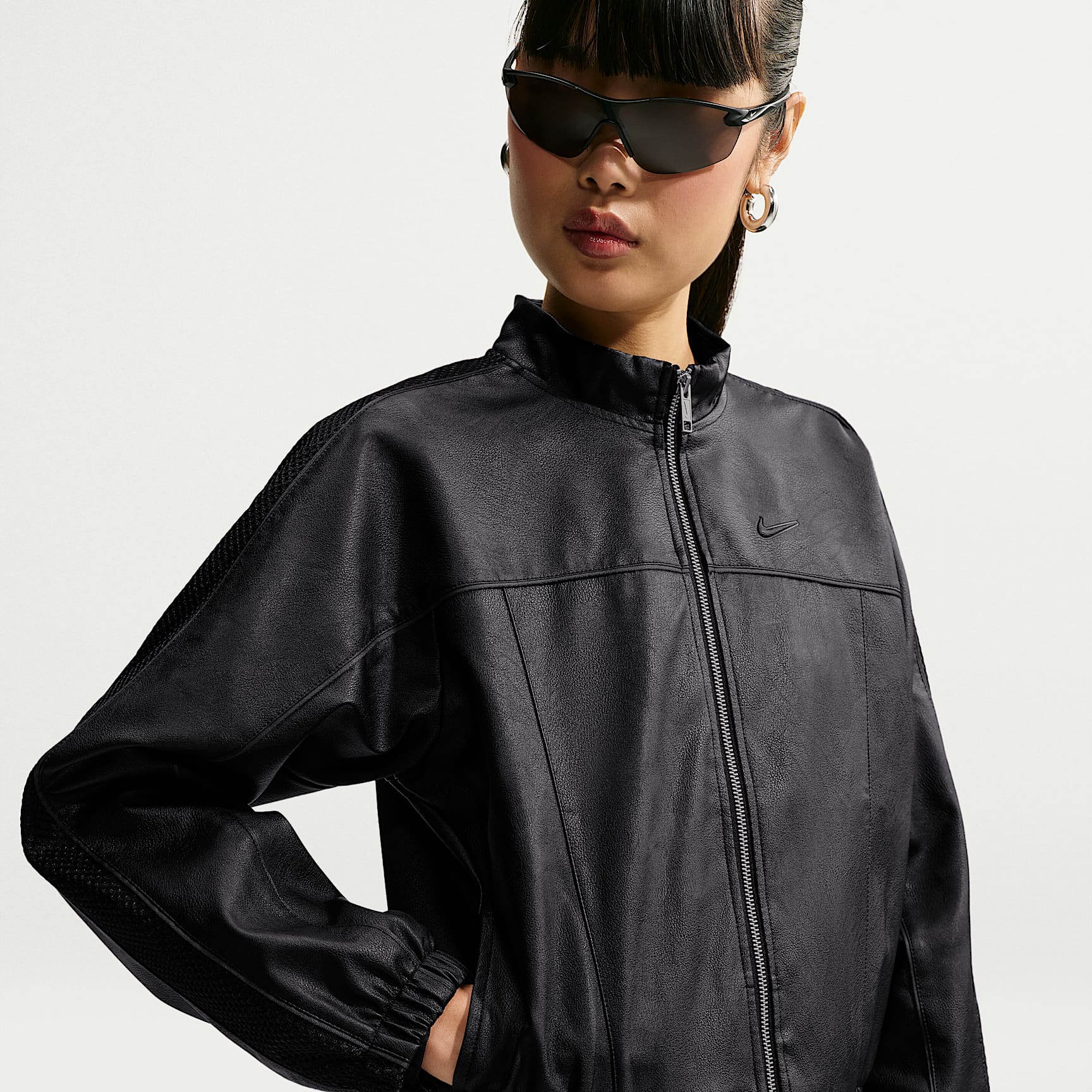 Nike Sportswear Women's Faux-Leather Track Jacket