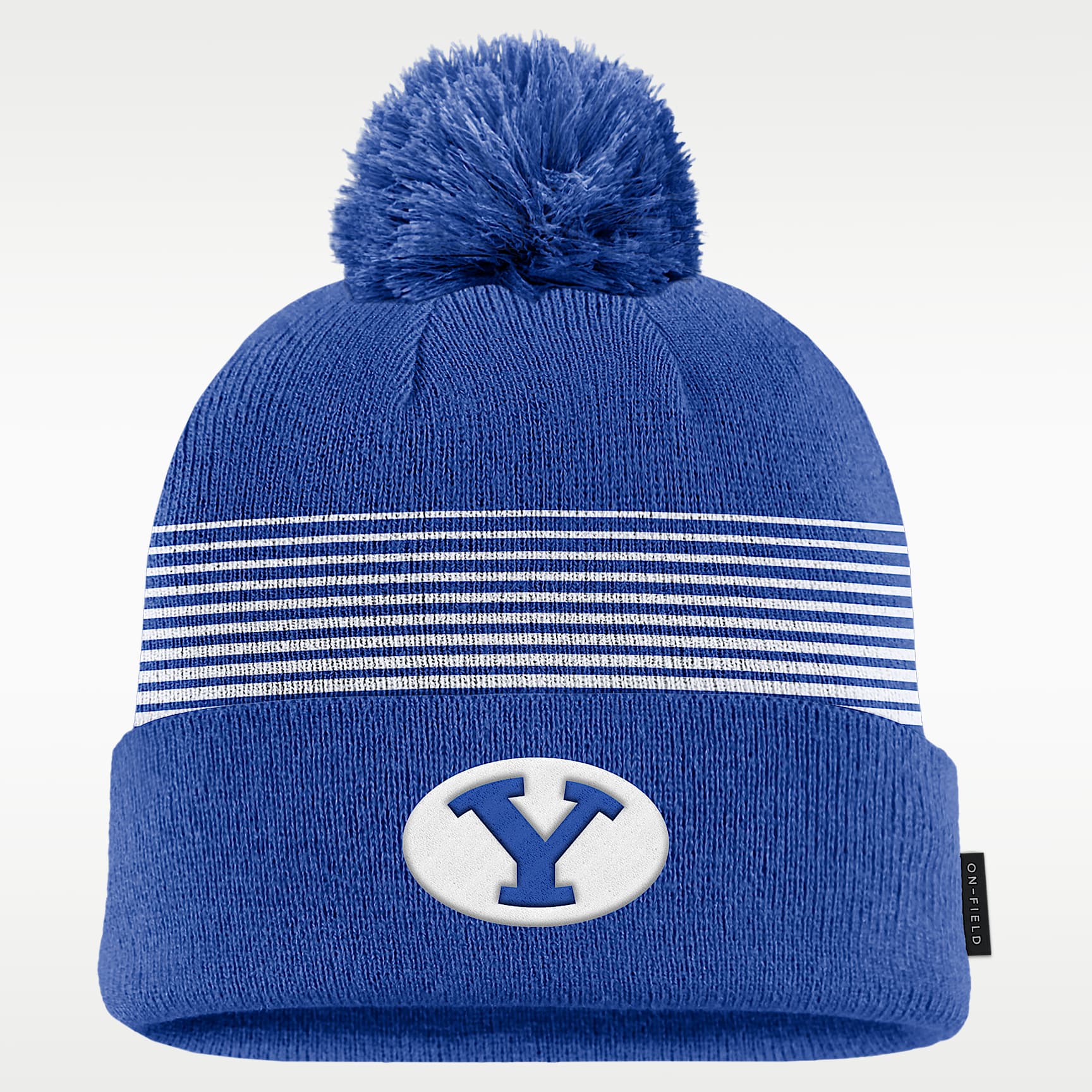 Gorro con dobladillo y pompón universitario Nike para hombre BYU Sideline Peak