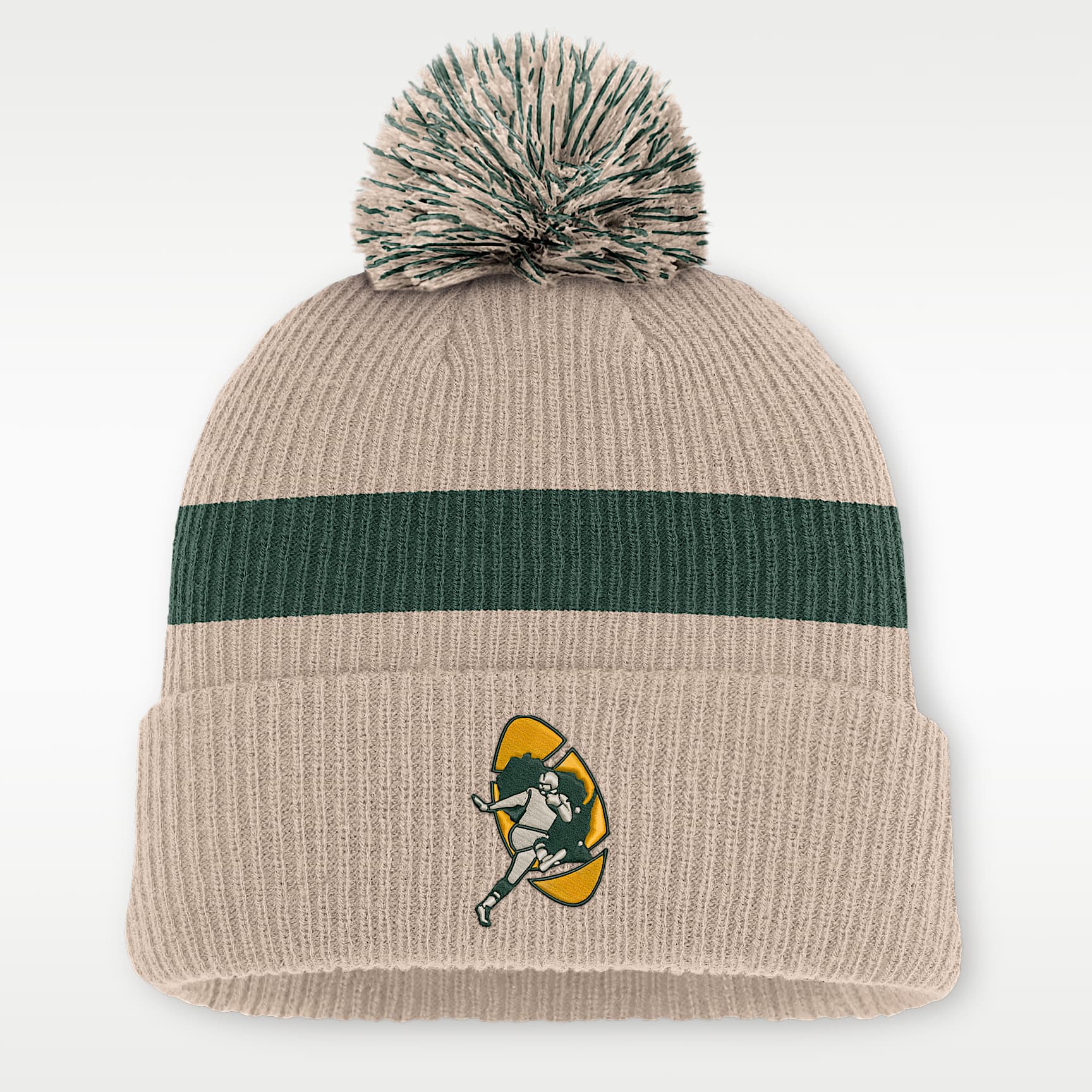 Gorro con dobladillo y pompón Nike de la NFL para hombre Green Bay Packers Rewind Peak