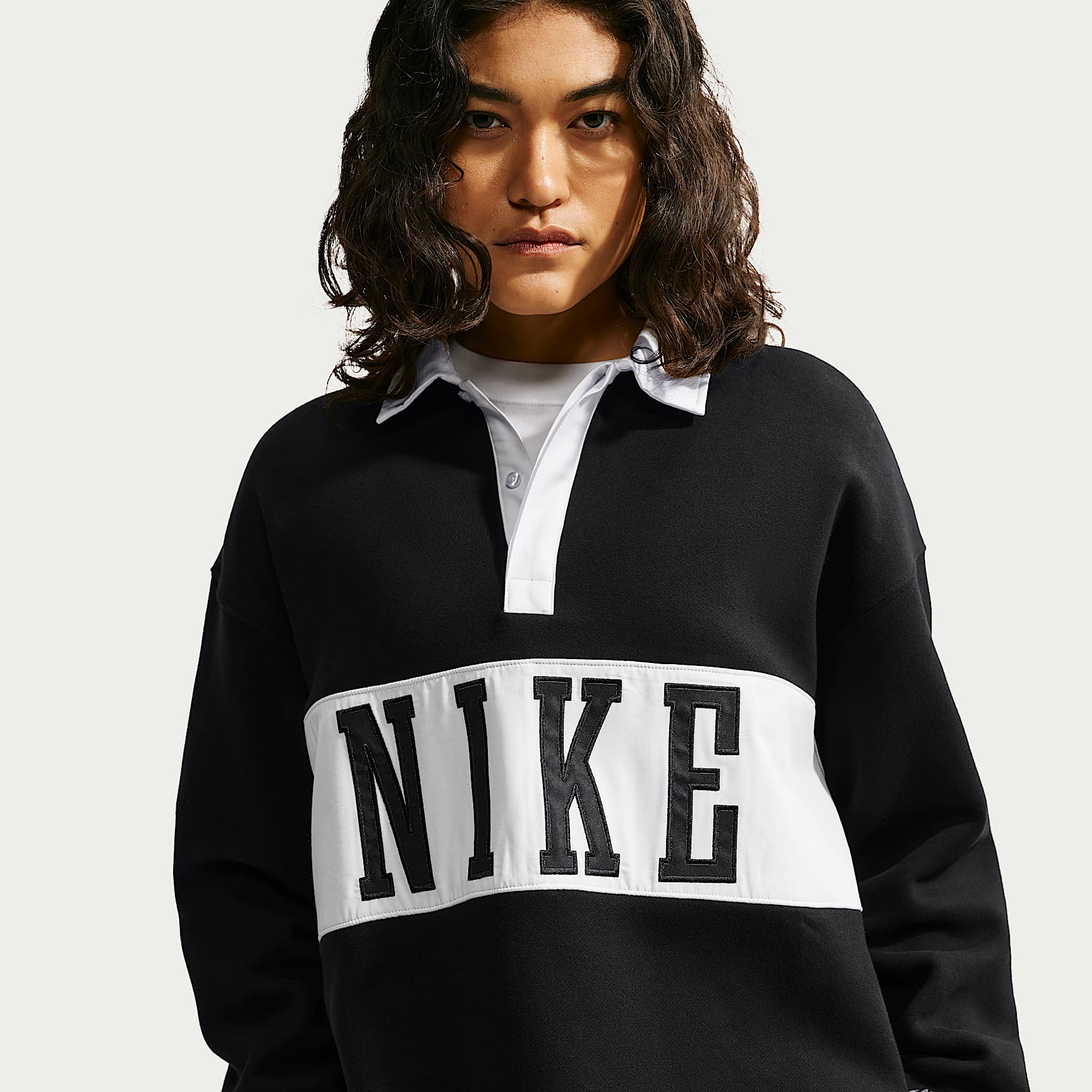 Nike Studio Fleece Medium Weight Women's Oversized Rugby Sweatshirt