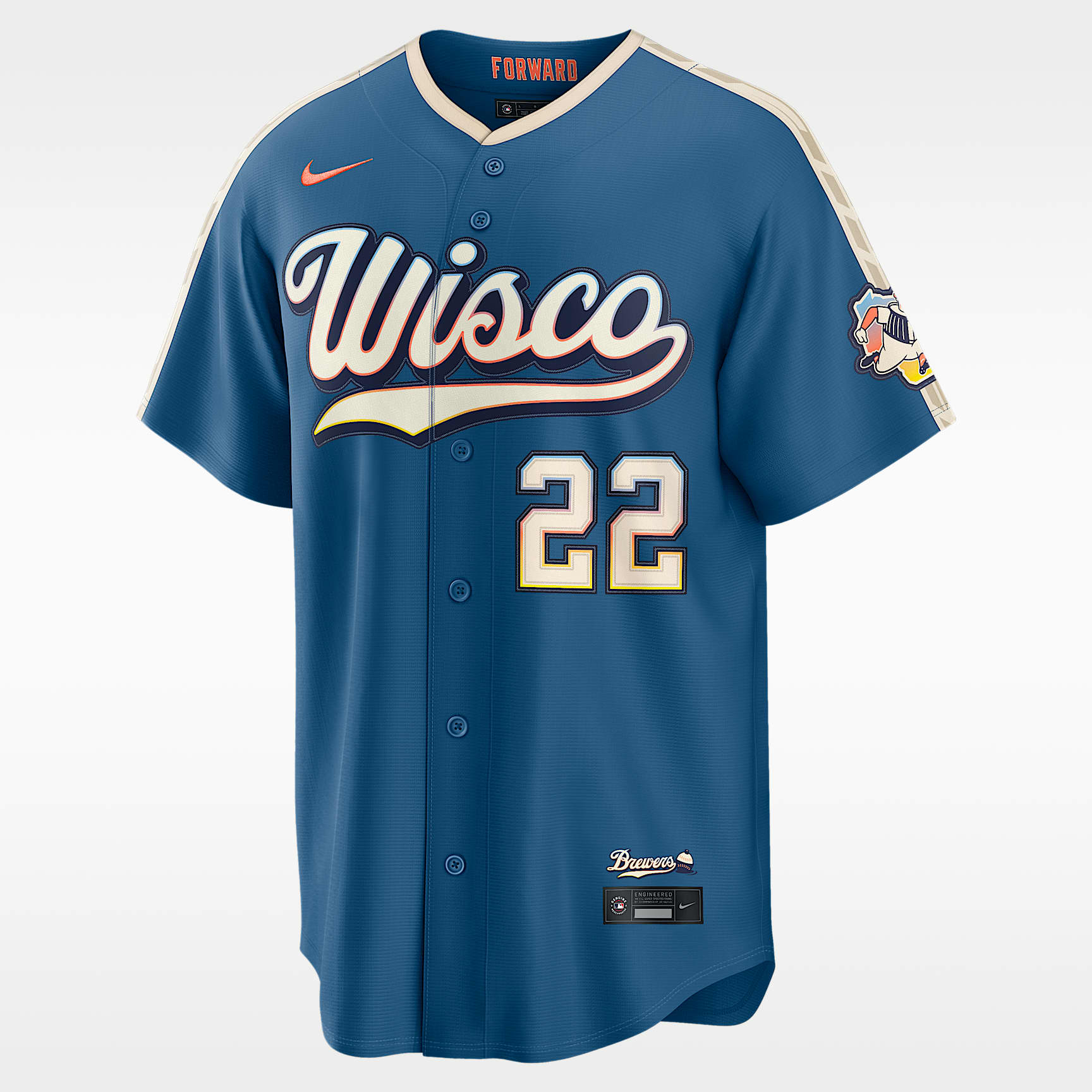 Christian Yelich Milwaukee Brewers City Connect Men's Nike MLB Stadium Jersey