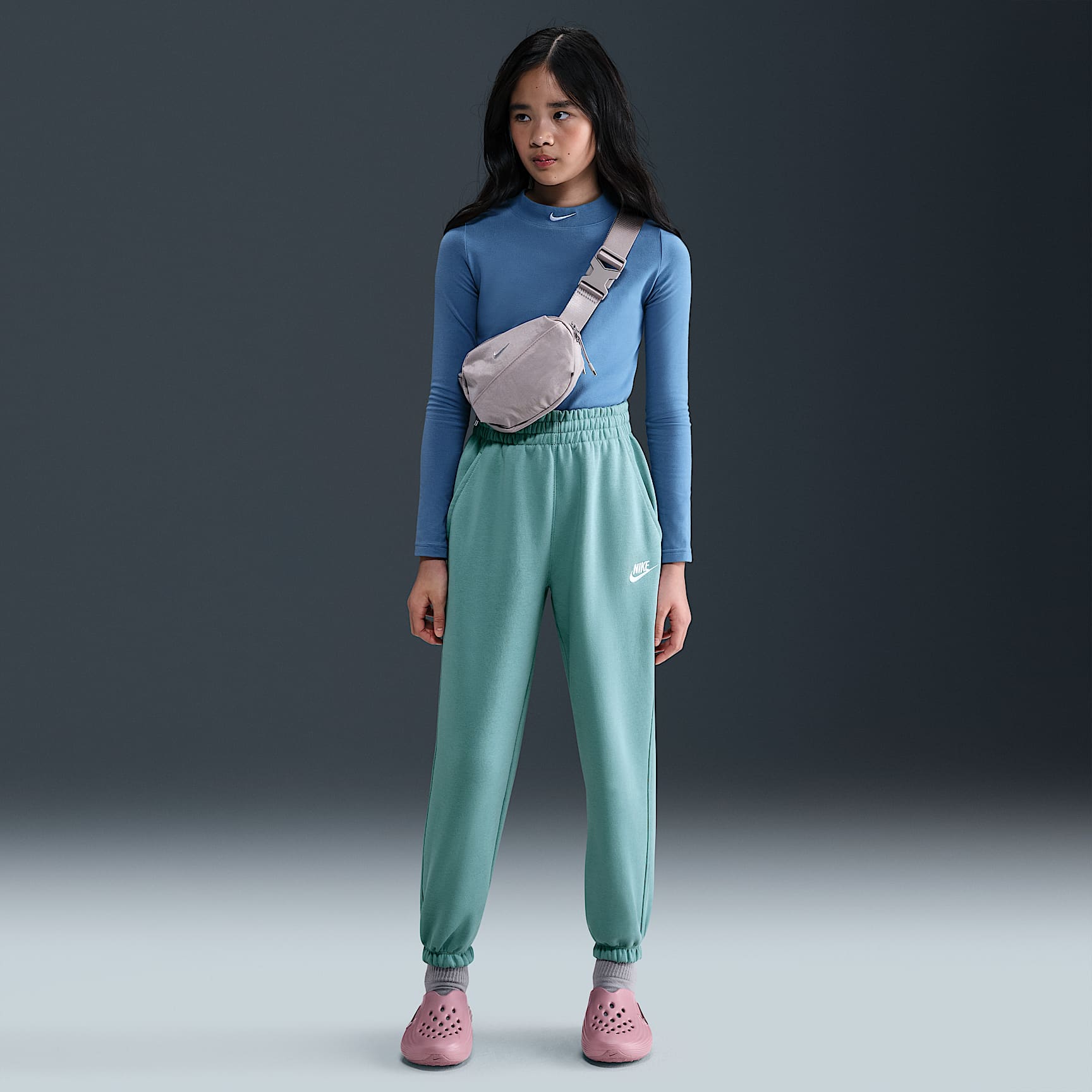 Pants holgados para niños talla grande Nike Sportswear Club Fleece