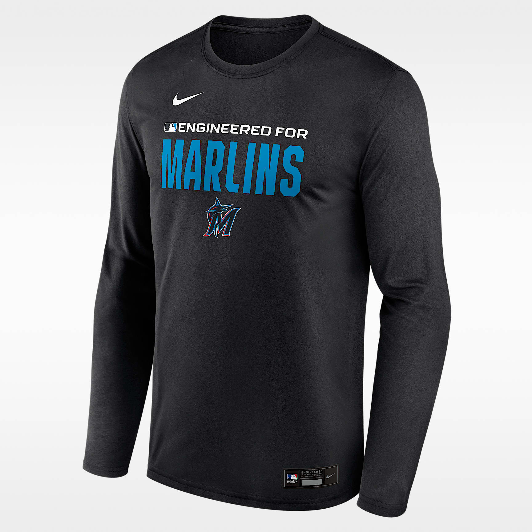Miami Marlins Authentic Collection Team Issue Men's Nike Dri-FIT MLB Long-Sleeve T-Shirt