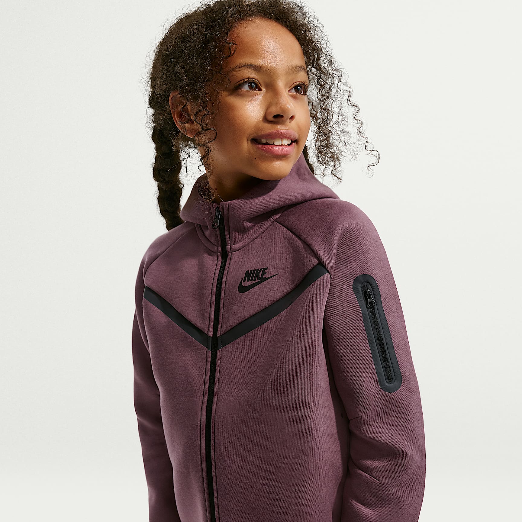Sweat à capuche et zip Nike Sportswear Tech Fleece pour fille
