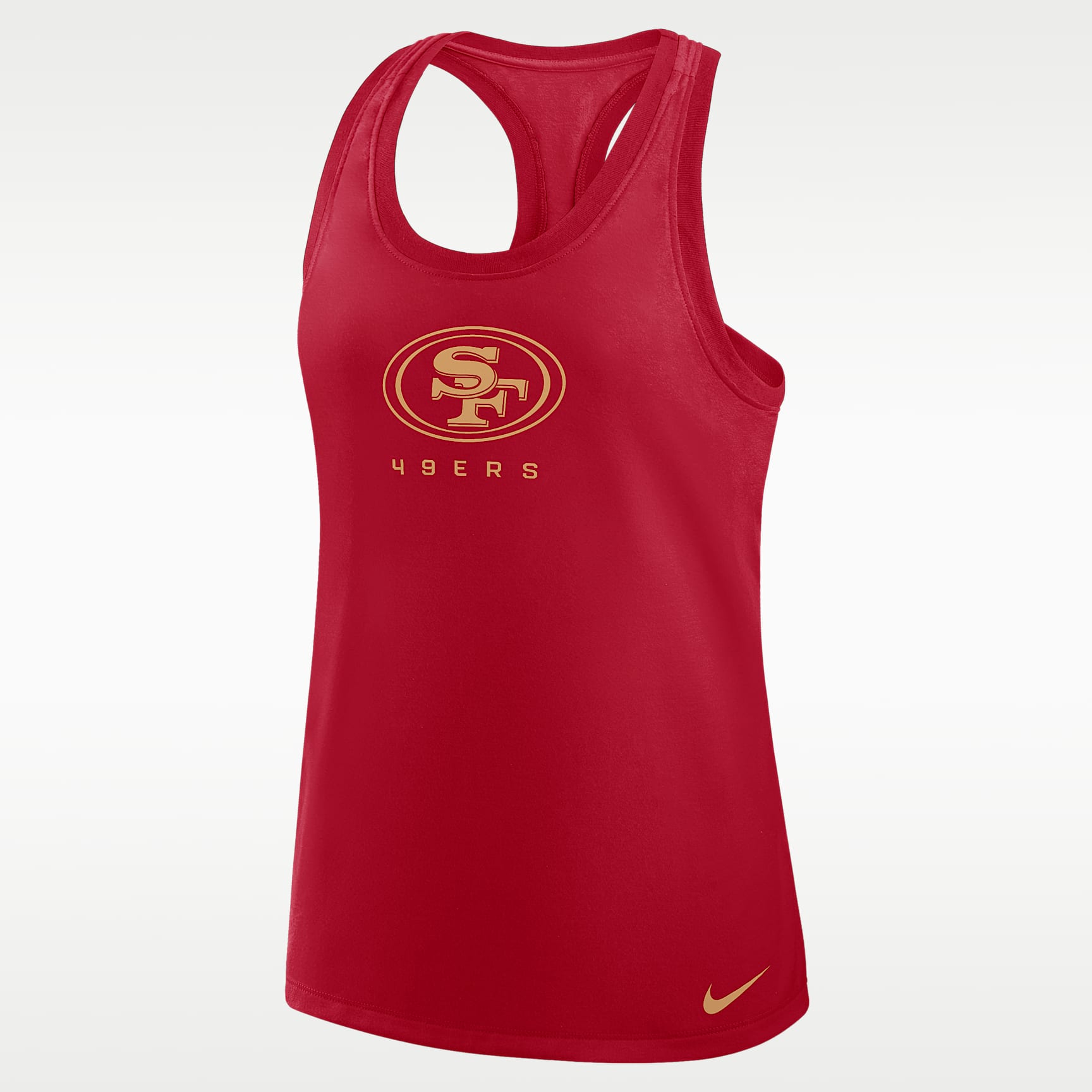 Camiseta de tirantes Nike Dri-FIT de la NFL con espalda deportiva para mujer San Francisco 49ers Hurry Up